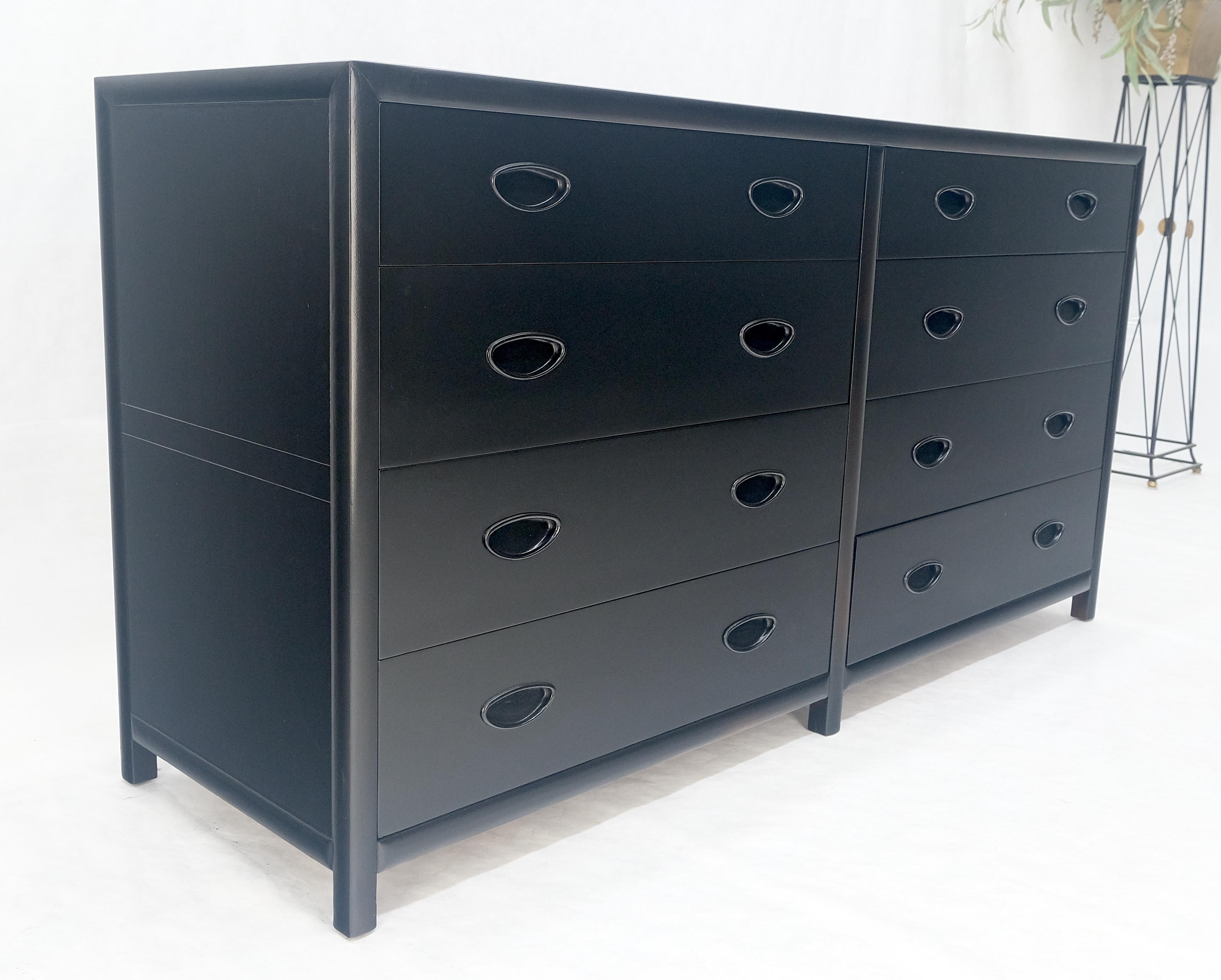 Michael Taylor Baker crédence à 8 tiroirs double commode ébénisée mi-siècle moderne en vente 7