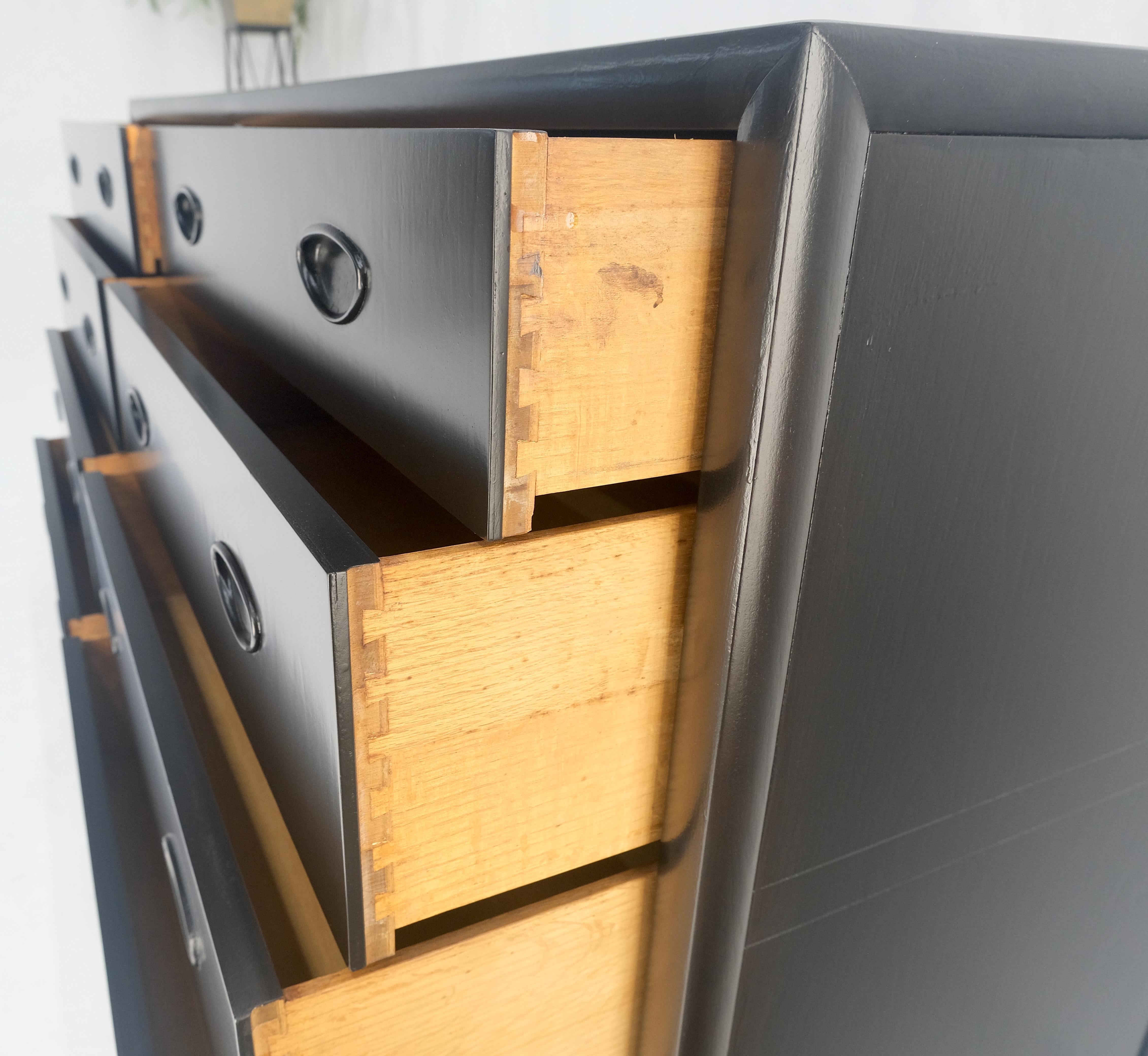 20ième siècle Michael Taylor Baker crédence à 8 tiroirs double commode ébénisée mi-siècle moderne en vente