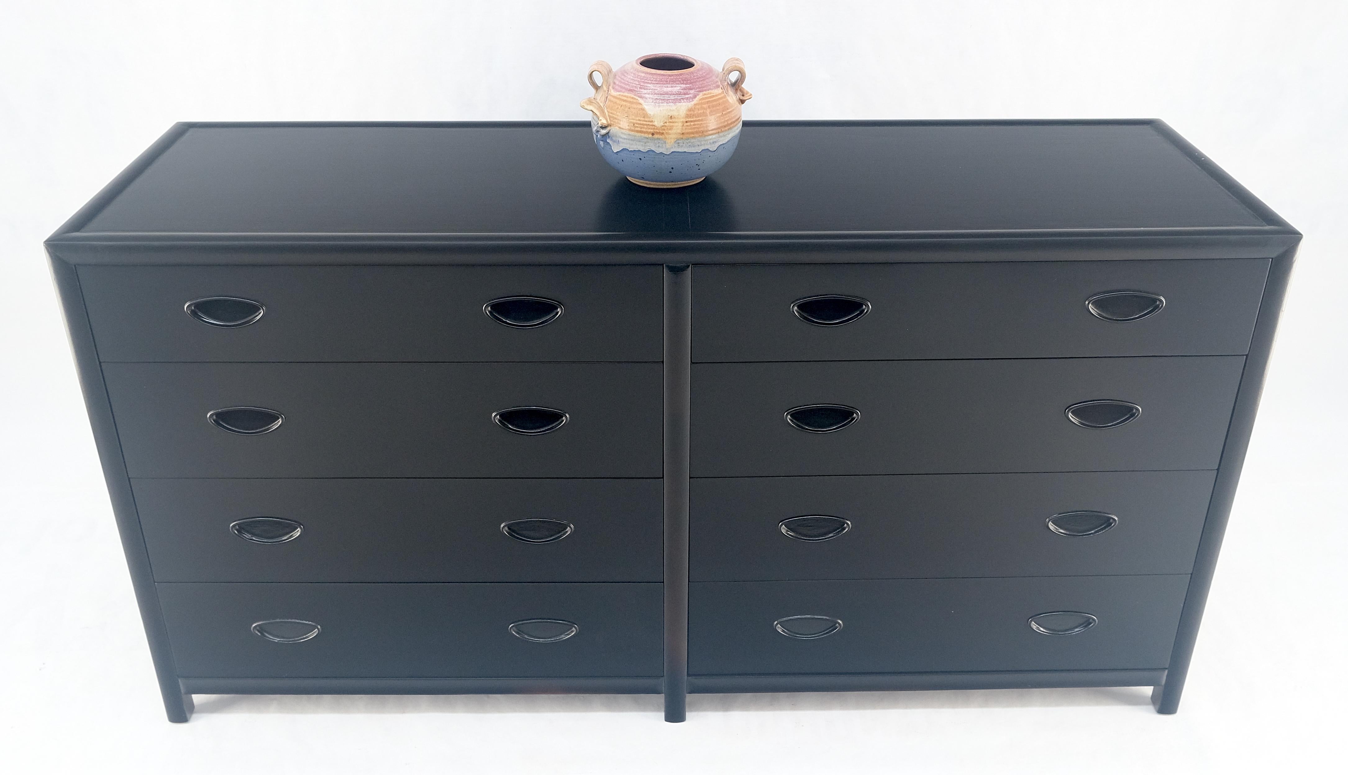 Michael Taylor Baker crédence à 8 tiroirs double commode ébénisée mi-siècle moderne en vente 1