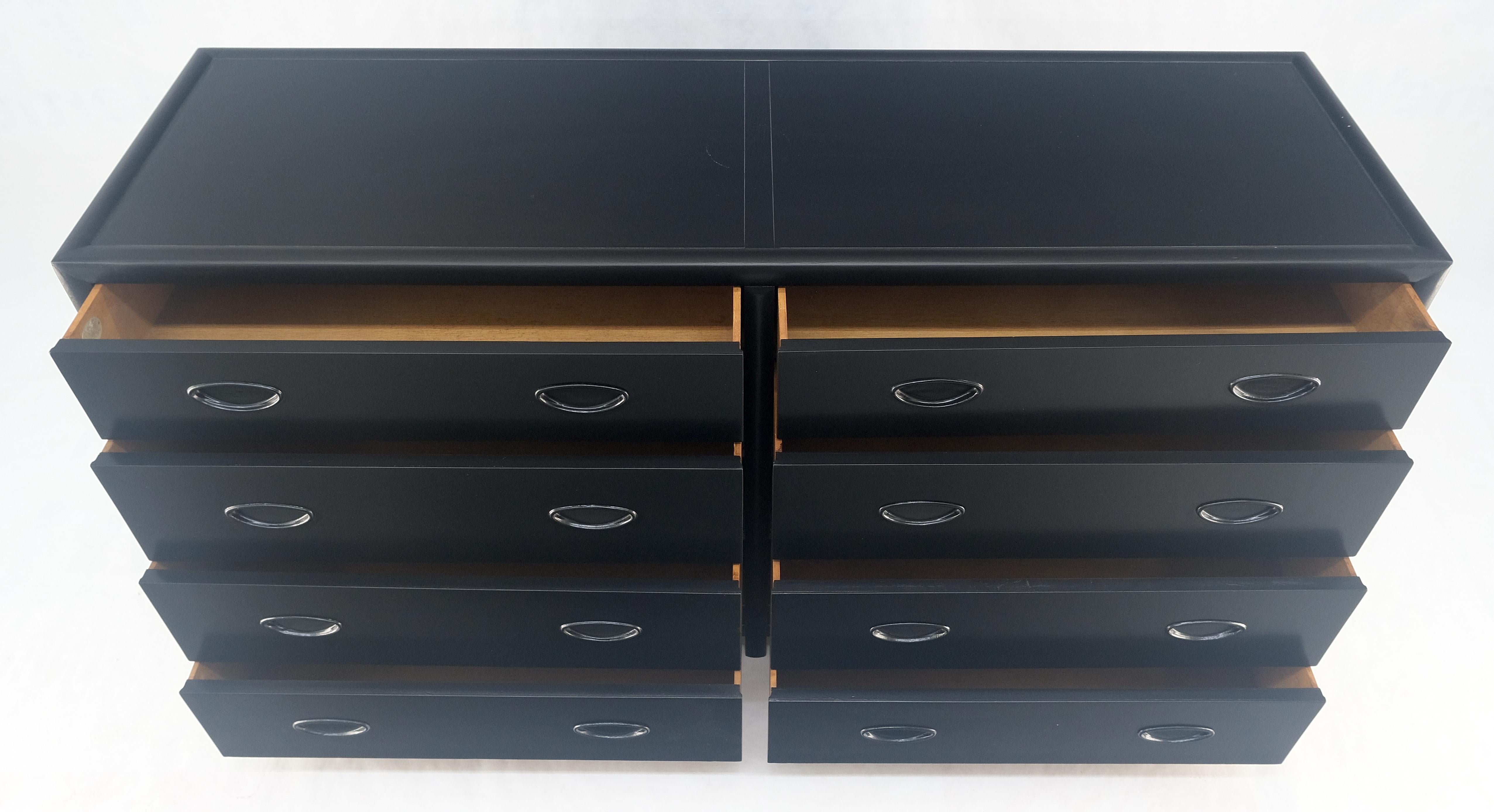 Michael Taylor Baker crédence à 8 tiroirs double commode ébénisée mi-siècle moderne en vente 2
