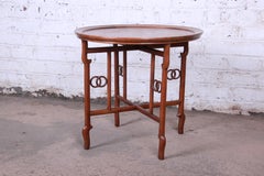 Michael Taylor Baker Far East Collection Walnut and Burl Wood Occasional Table