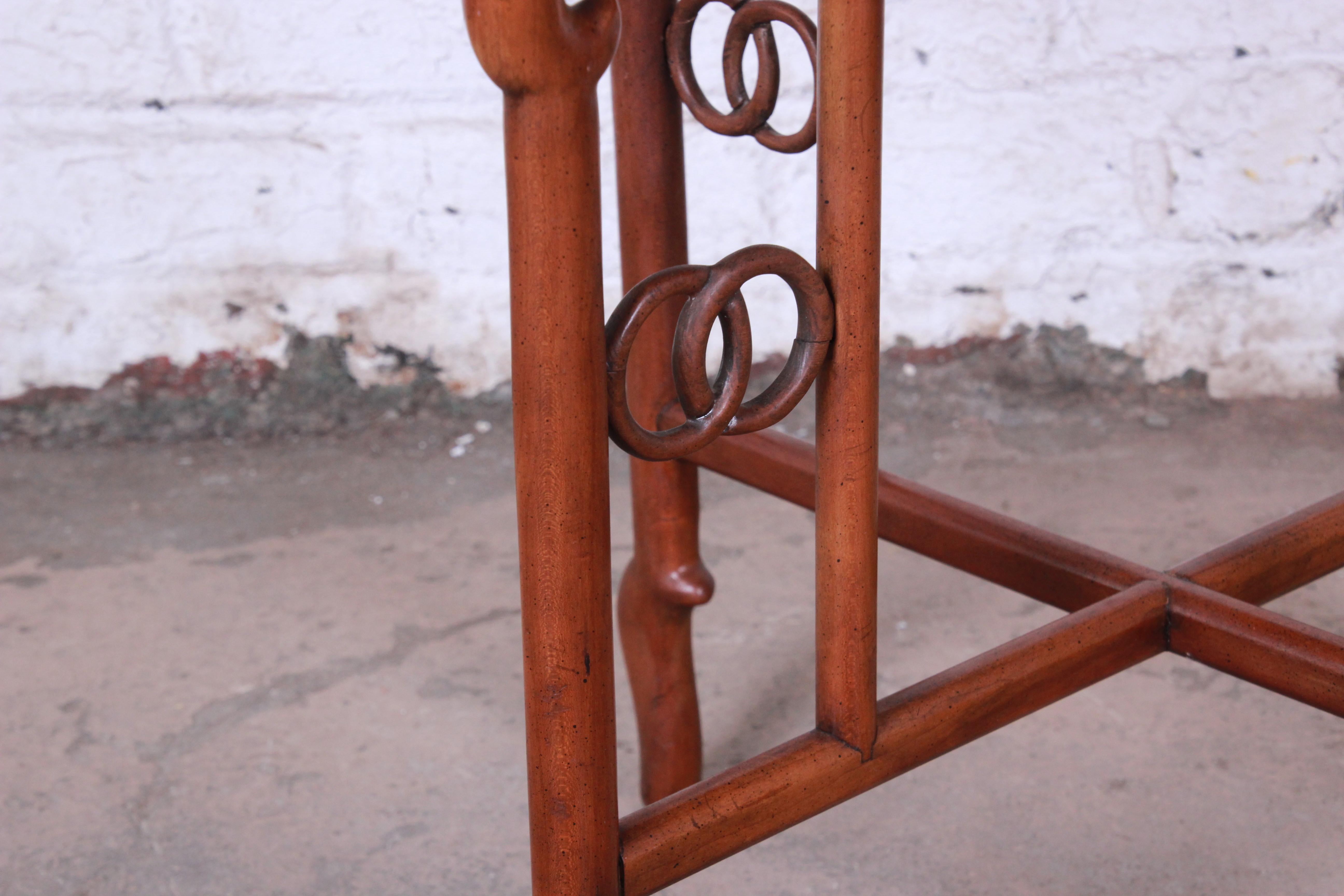 Michael Taylor Baker Far East Collection Walnut and Burl Wood Occasional Table 1