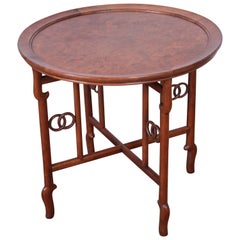 Michael Taylor Baker Far East Collection Walnut and Burl Wood Occasional Table