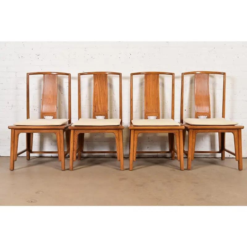 A gorgeous set of four mid-century modern Hollywood Regency Chinoiserie dining chairs

By Michael Taylor for Baker Furniture, 