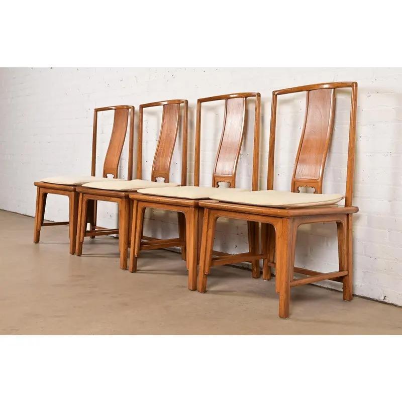 American Michael Taylor Baker Furniture Far East Collection Dining Chairs, Set of Four For Sale