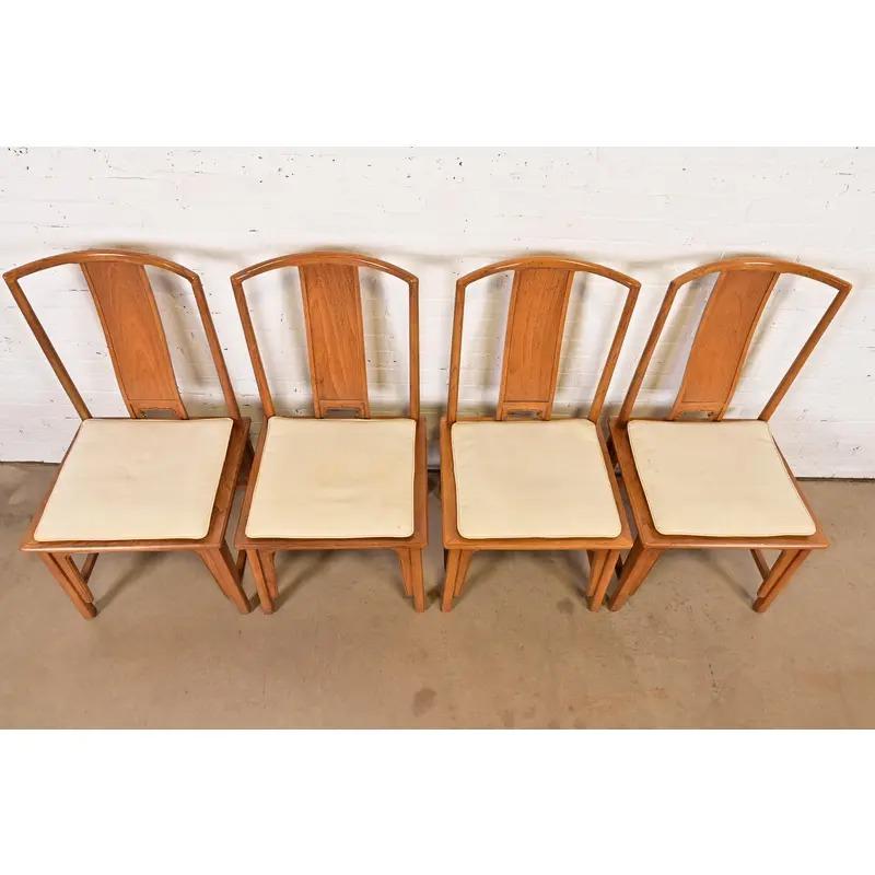 Mid-20th Century Michael Taylor Baker Furniture Far East Collection Dining Chairs, Set of Four For Sale