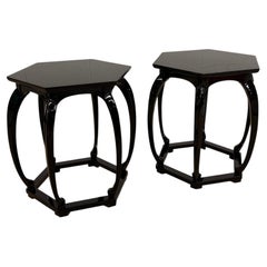 Michael Taylor Black Lacquer Side Tables From Baker Furniture