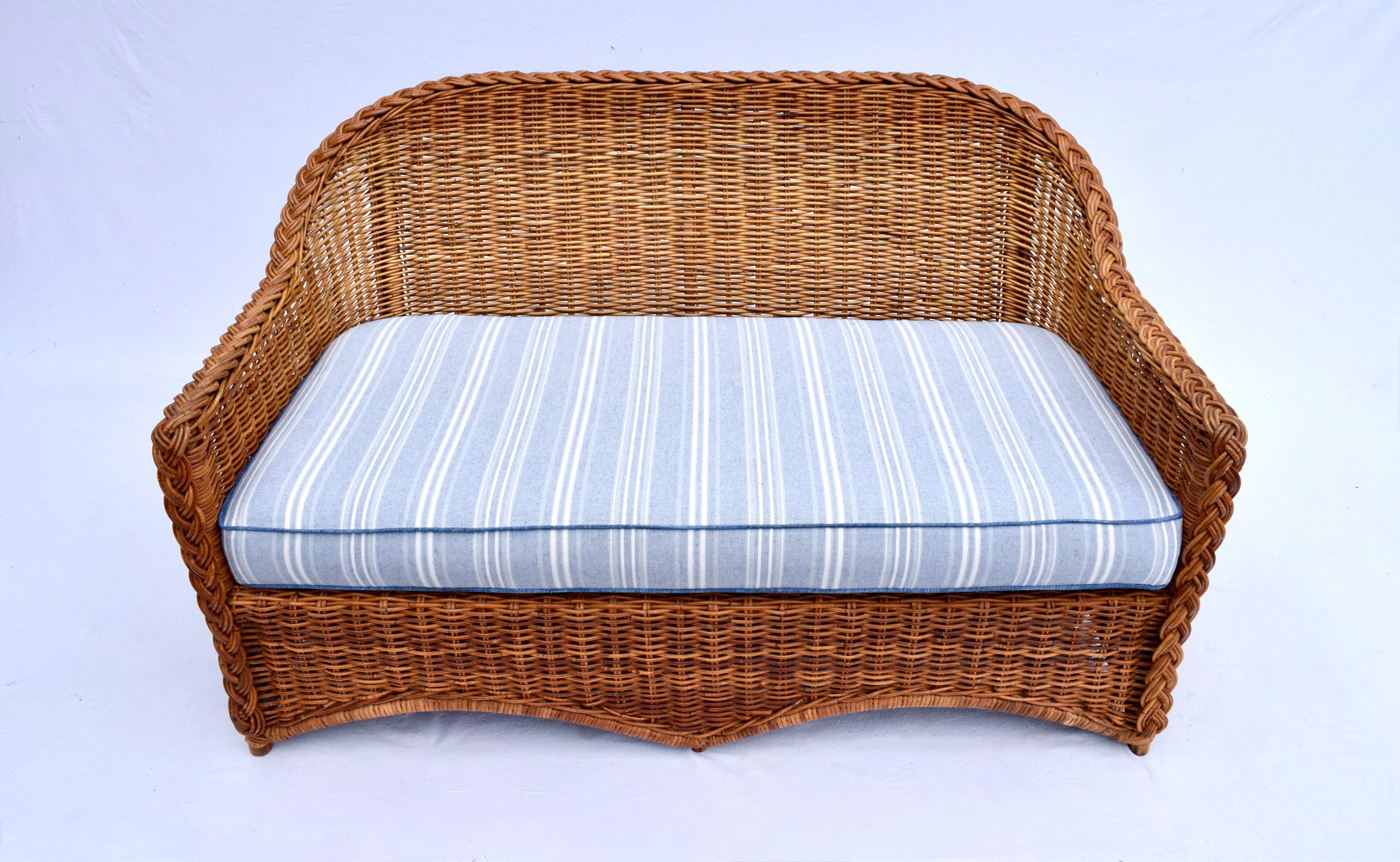 Mid-Century moderno A. Taylor: poltrona in vimini intrecciato in vendita