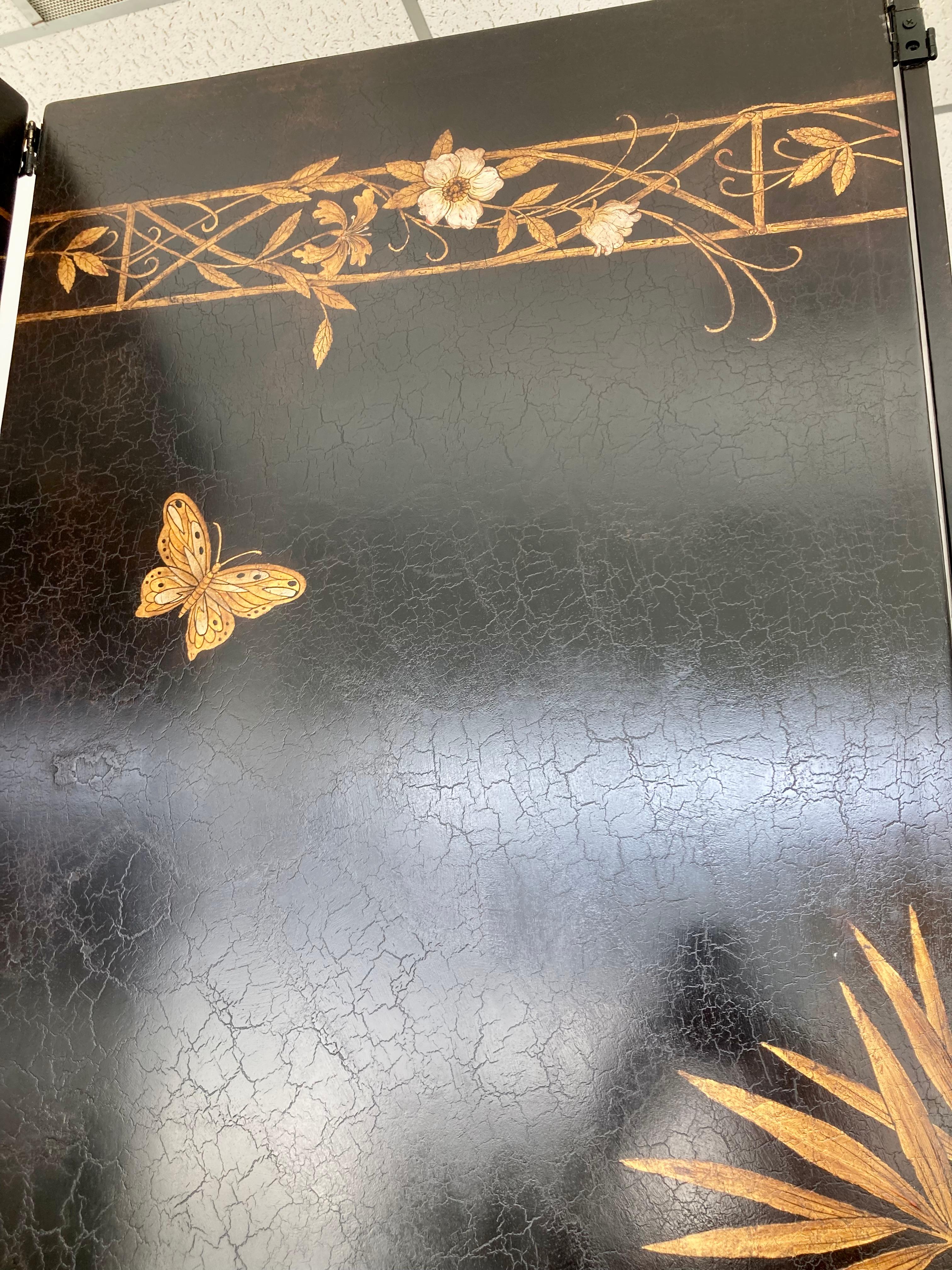 Bois Michael Taylor Chinoiserie Coromandel Large Six Panel Folding Screen (paravent à six panneaux) en vente