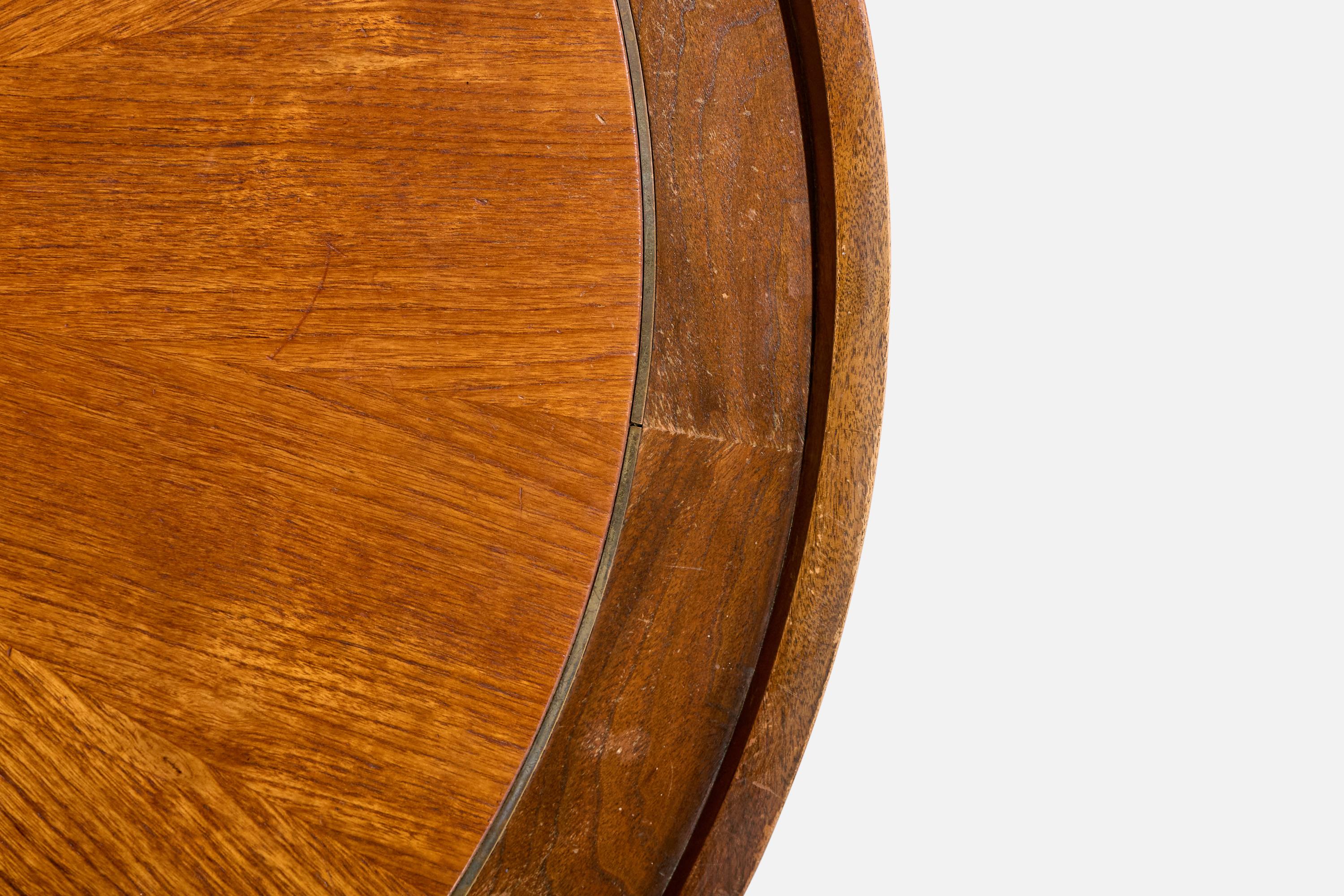 Michael Taylor, Coffee Table, Walnut, Brass, USA, 1950s For Sale 1