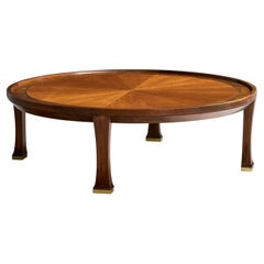 Michael Taylor, Couchtisch, Nussbaum, Messing, USA, 1950er Jahre