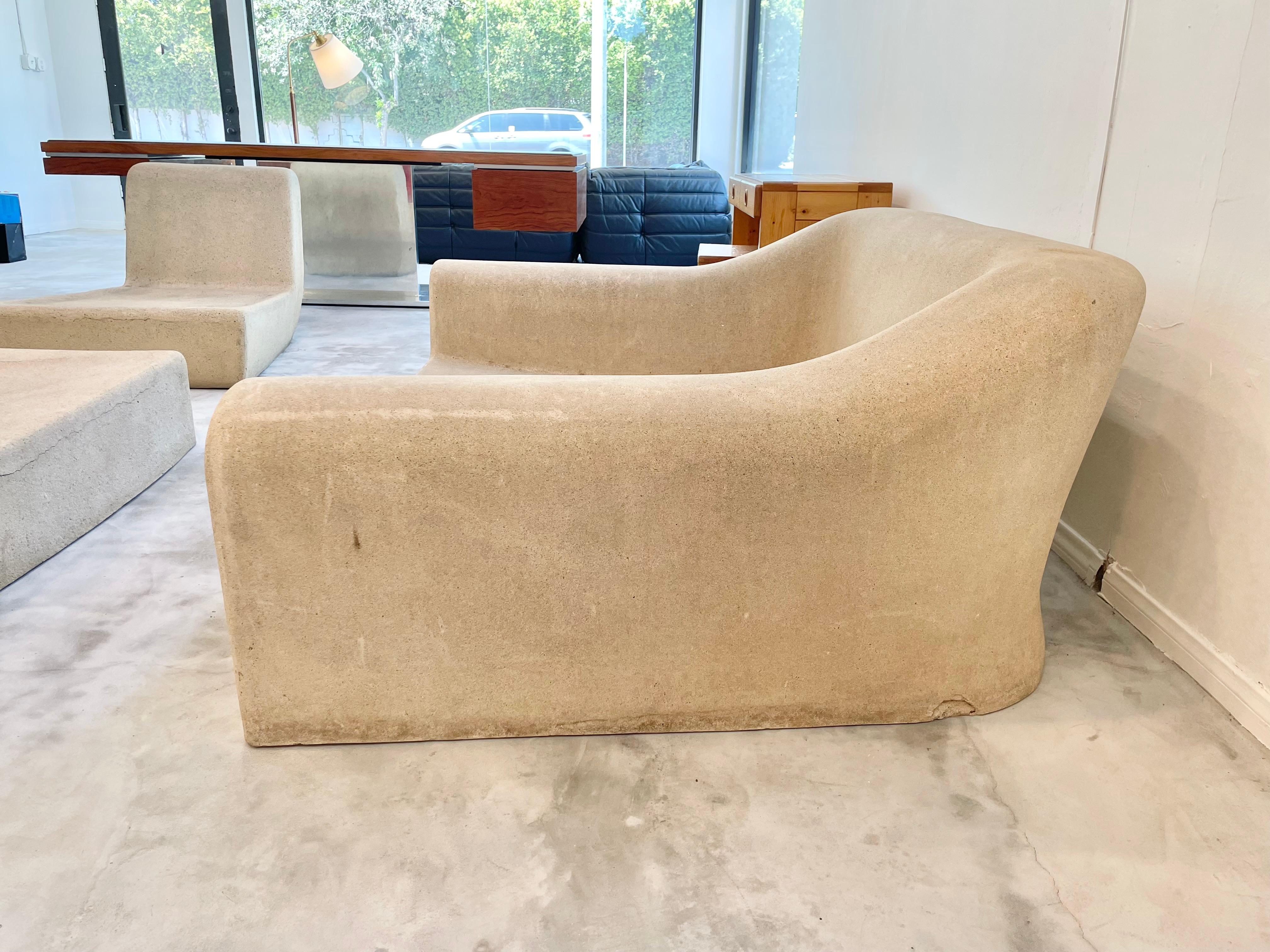 Michael Taylor Concrete and Resin Outdoor Furniture Set, 1970s USA 2