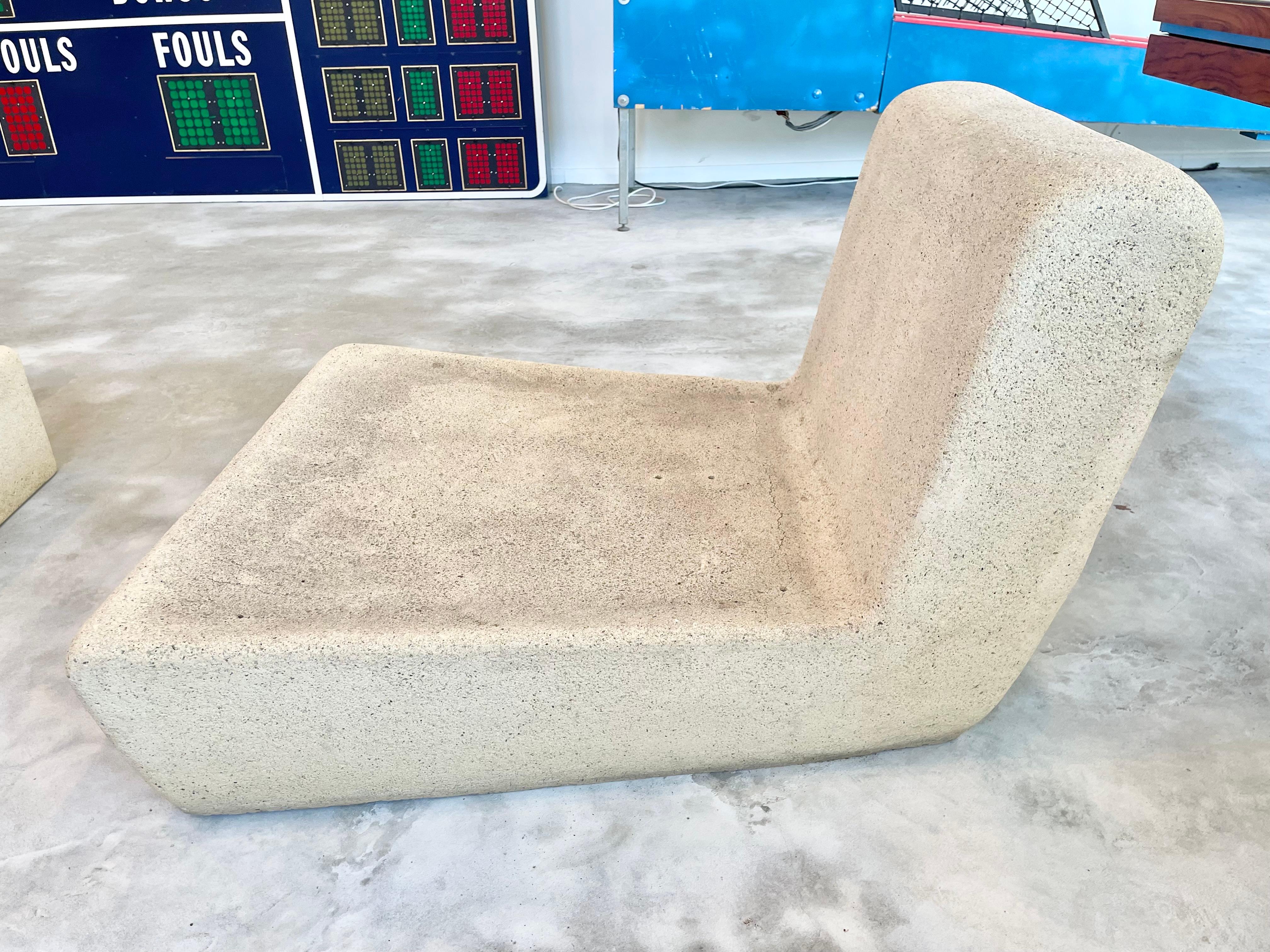 Michael Taylor Concrete and Resin Outdoor Furniture Set, 1970s USA 5
