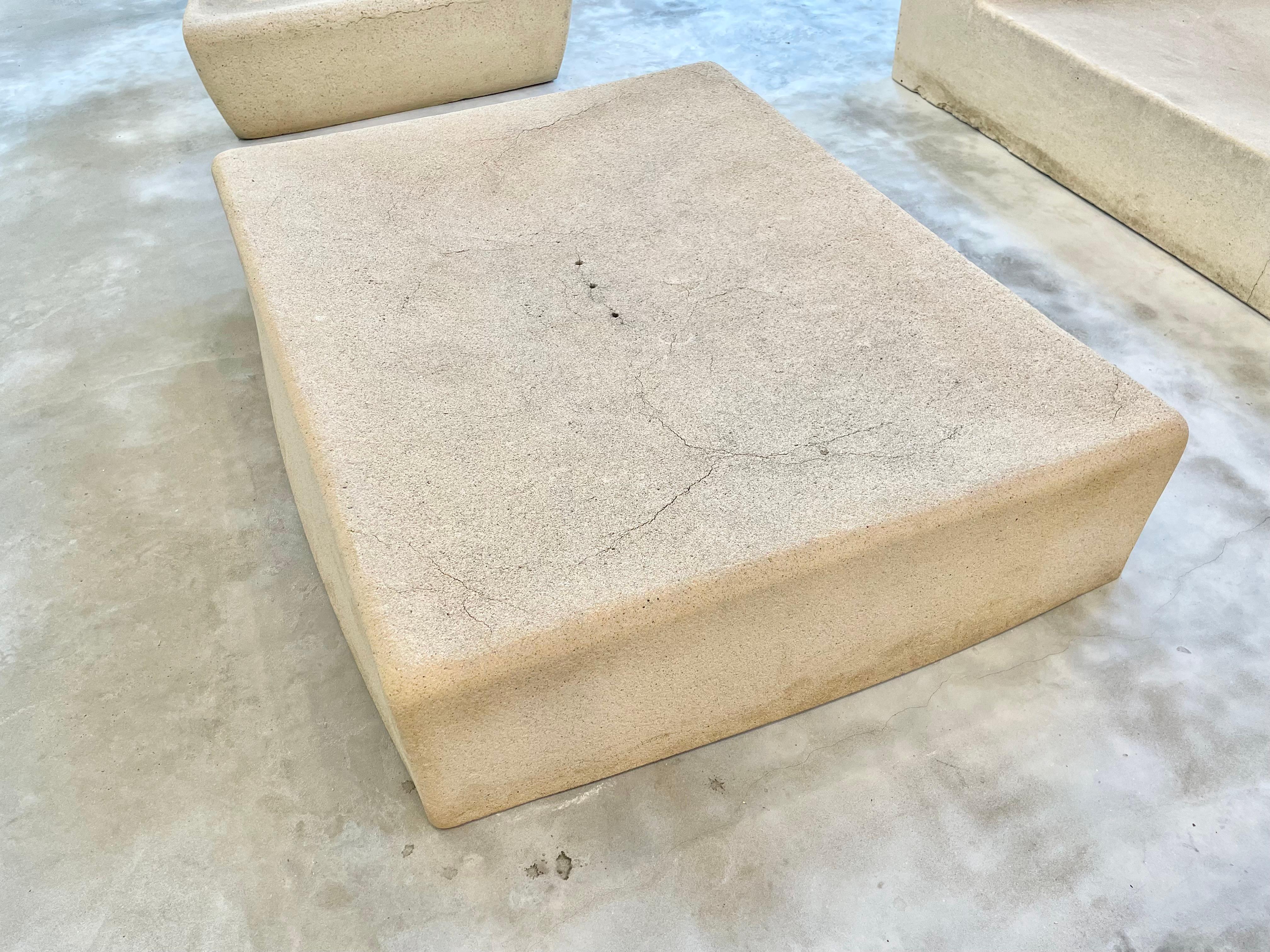 Michael Taylor Concrete and Resin Outdoor Furniture Set, 1970s USA 7