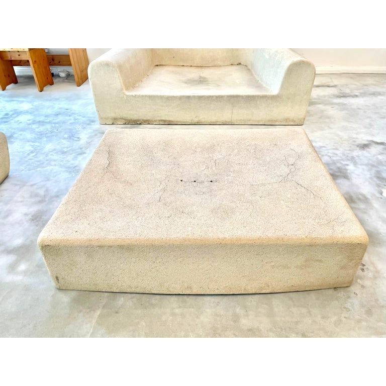 Michael Taylor Concrete and Resin Outdoor Furniture Set, 1970s USA In Good Condition In Los Angeles, CA