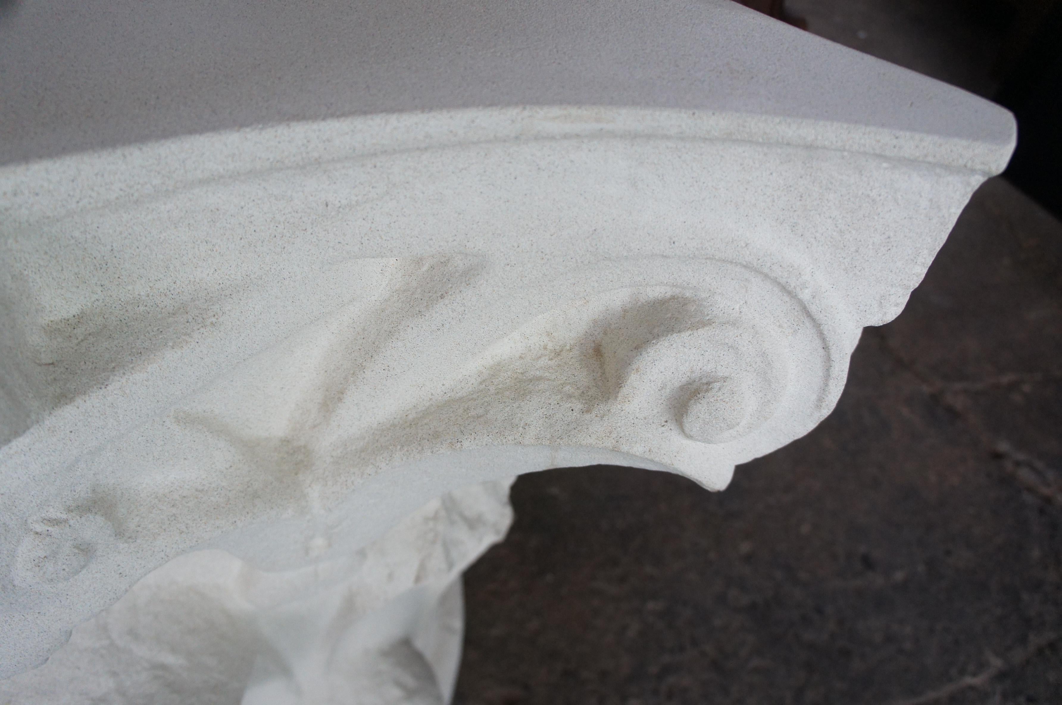 Cast Stone Michael Taylor Designs Faux Stone Spanish Capital Console Entry Table MTD-2014