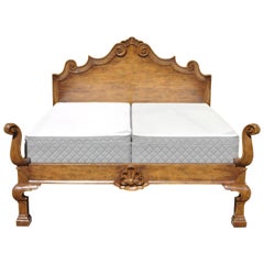 Michael Taylor Designs Italian Bed King Size Wood Bed Frame Venetian Style