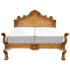 Michael Taylor Designs Italian Bed King Size Wood Bed Frame Venetian Style