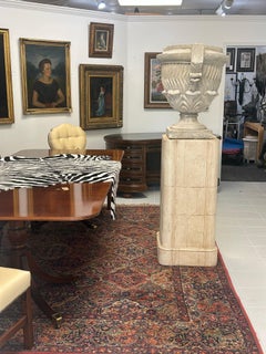 Michael Taylor Designs  monumental Latch Urn on Miller Pedestal