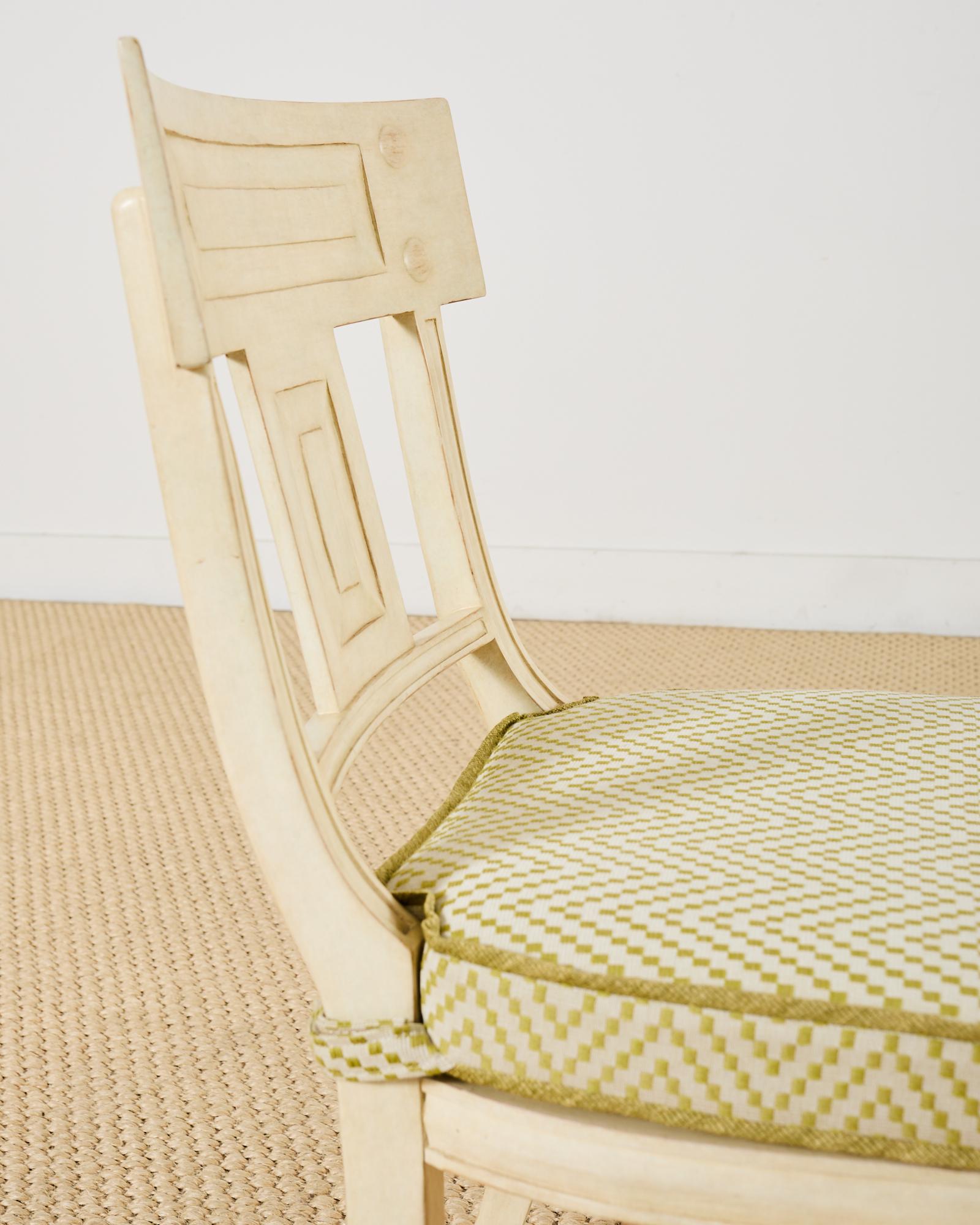 Michael Taylor Designs White Klismos Lacquered Dining Chair For Sale 5