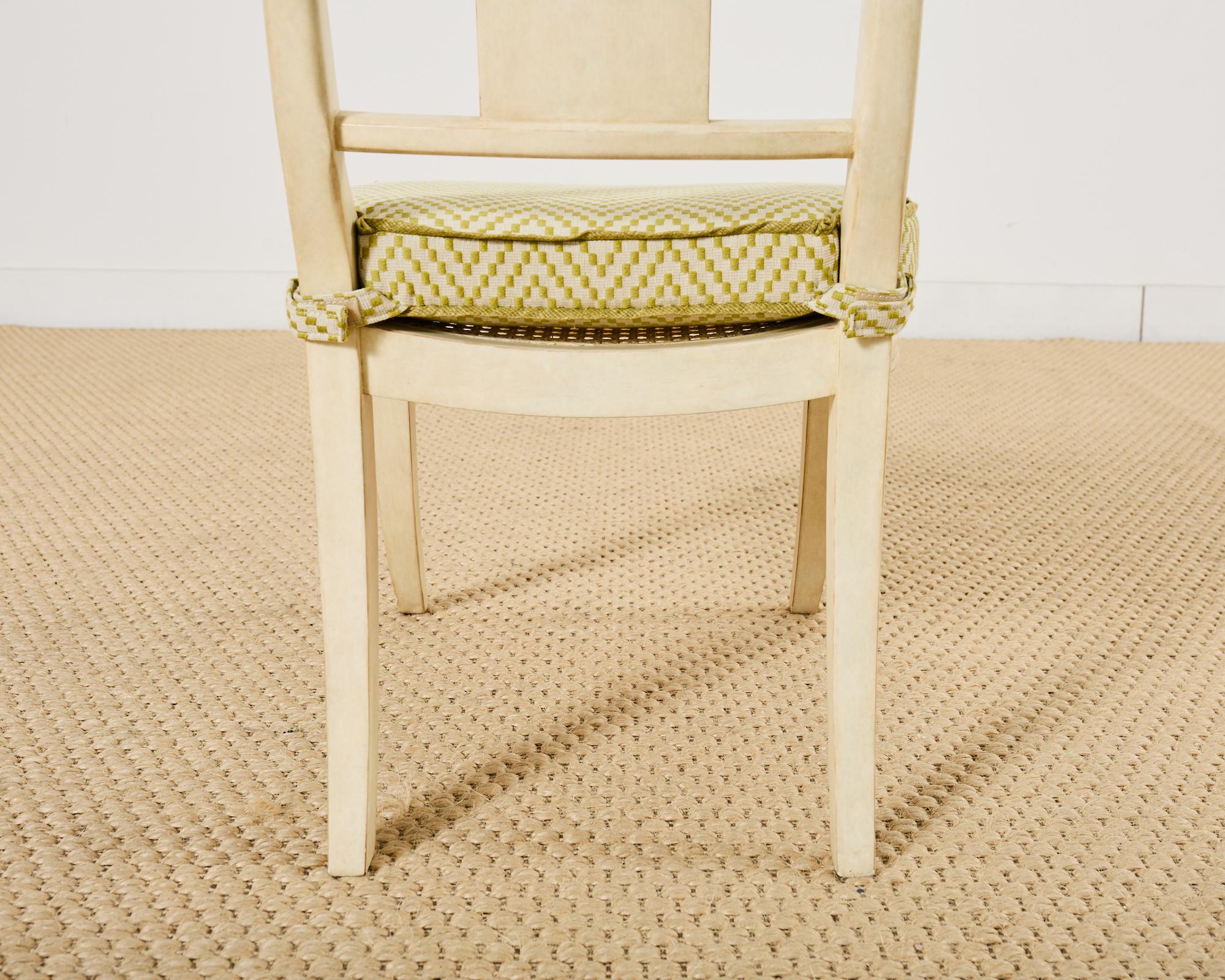 Michael Taylor Designs White Klismos Lacquered Dining Chair For Sale 7