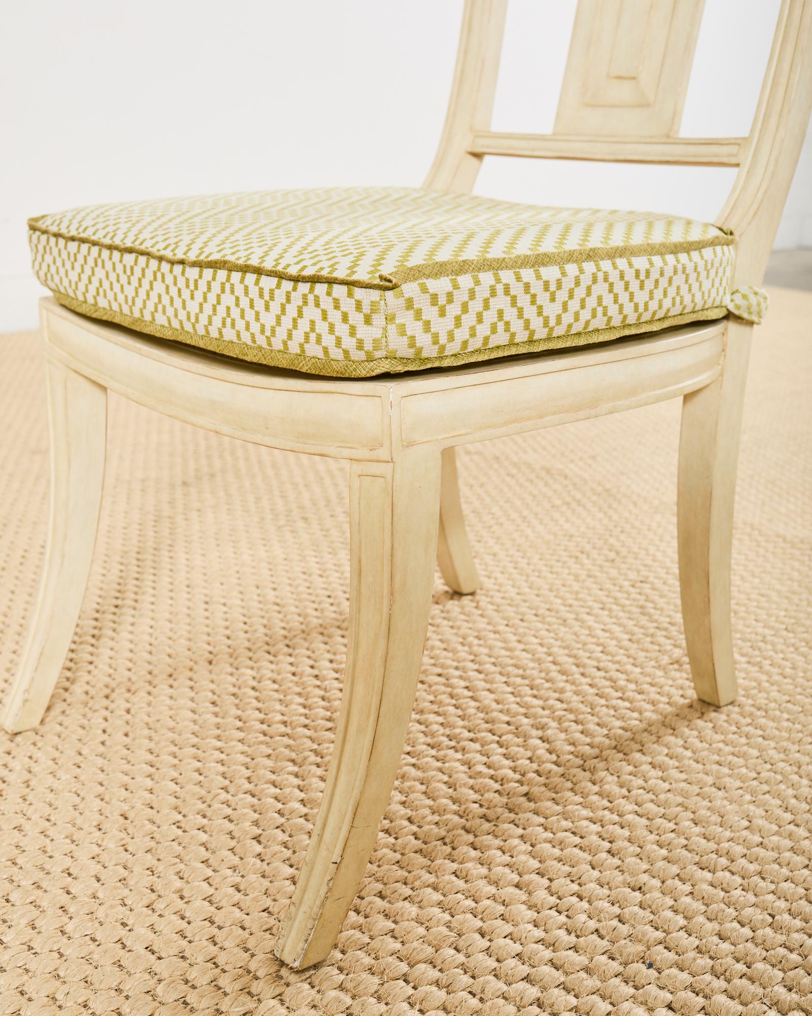 Michael Taylor Designs White Klismos Lacquered Dining Chair For Sale 9