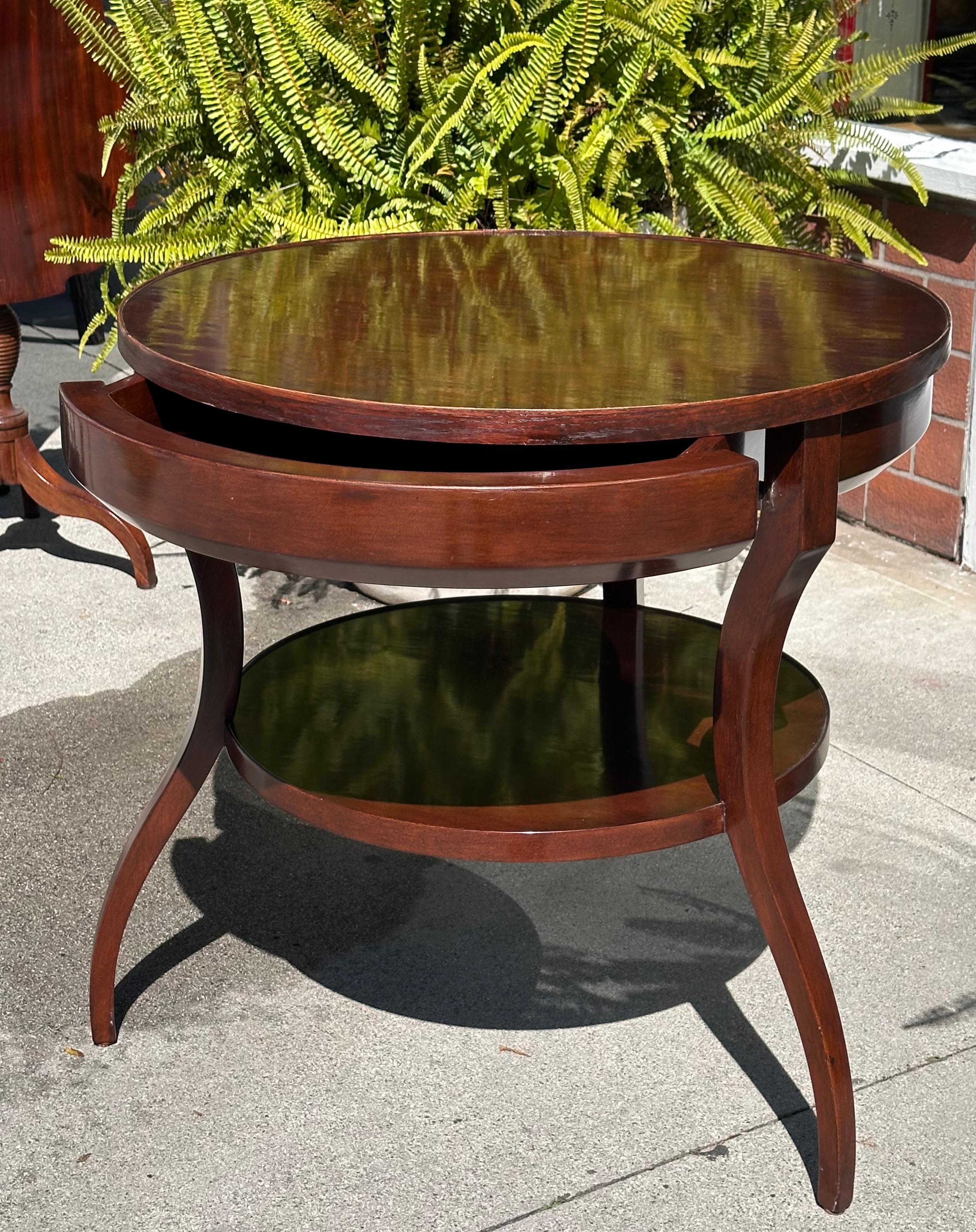 Michael Taylor Directoire Style Mahogany Side Table - Savoy In Good Condition In LOS ANGELES, CA