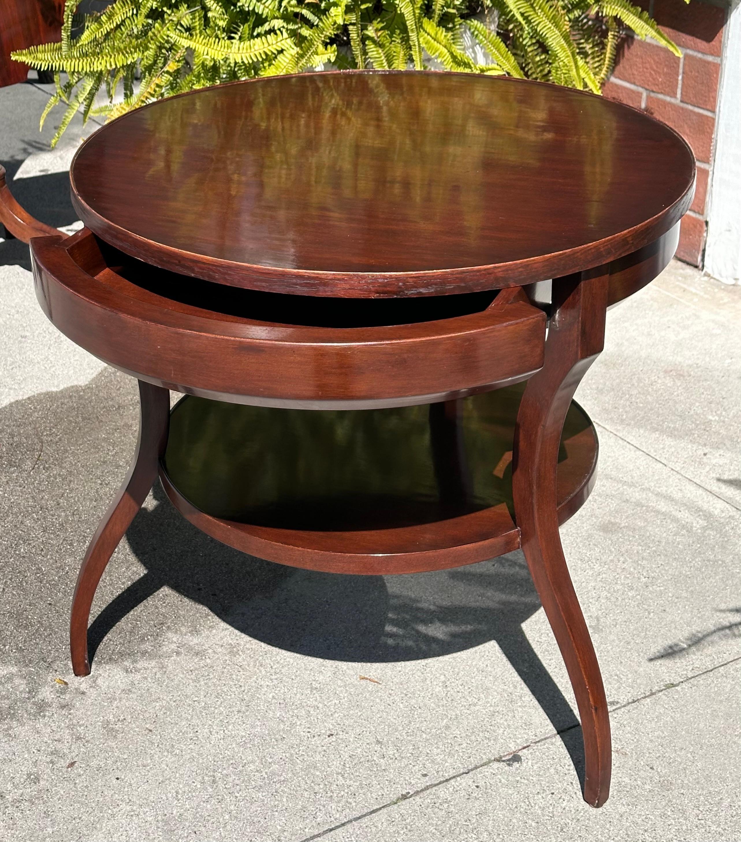 Late 20th Century Michael Taylor Directoire Style Mahogany Side Table - Savoy