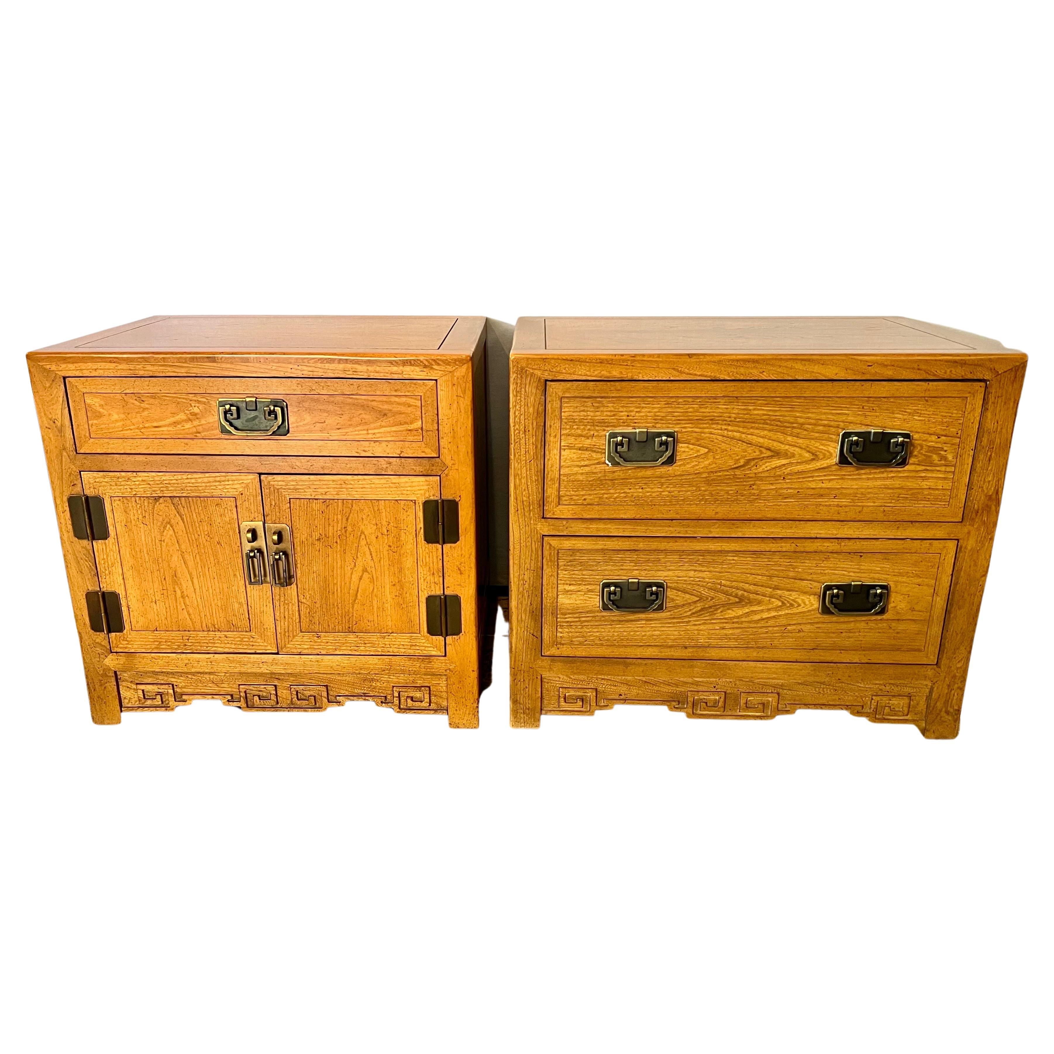 Michael Taylor "Far East" Pair of Nightstands End Side Tables by Baker Furniture