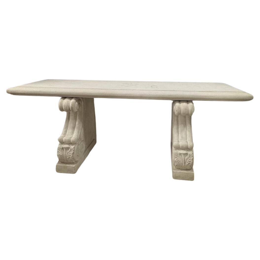 Michael Taylor Faux Stone Continental Console en vente