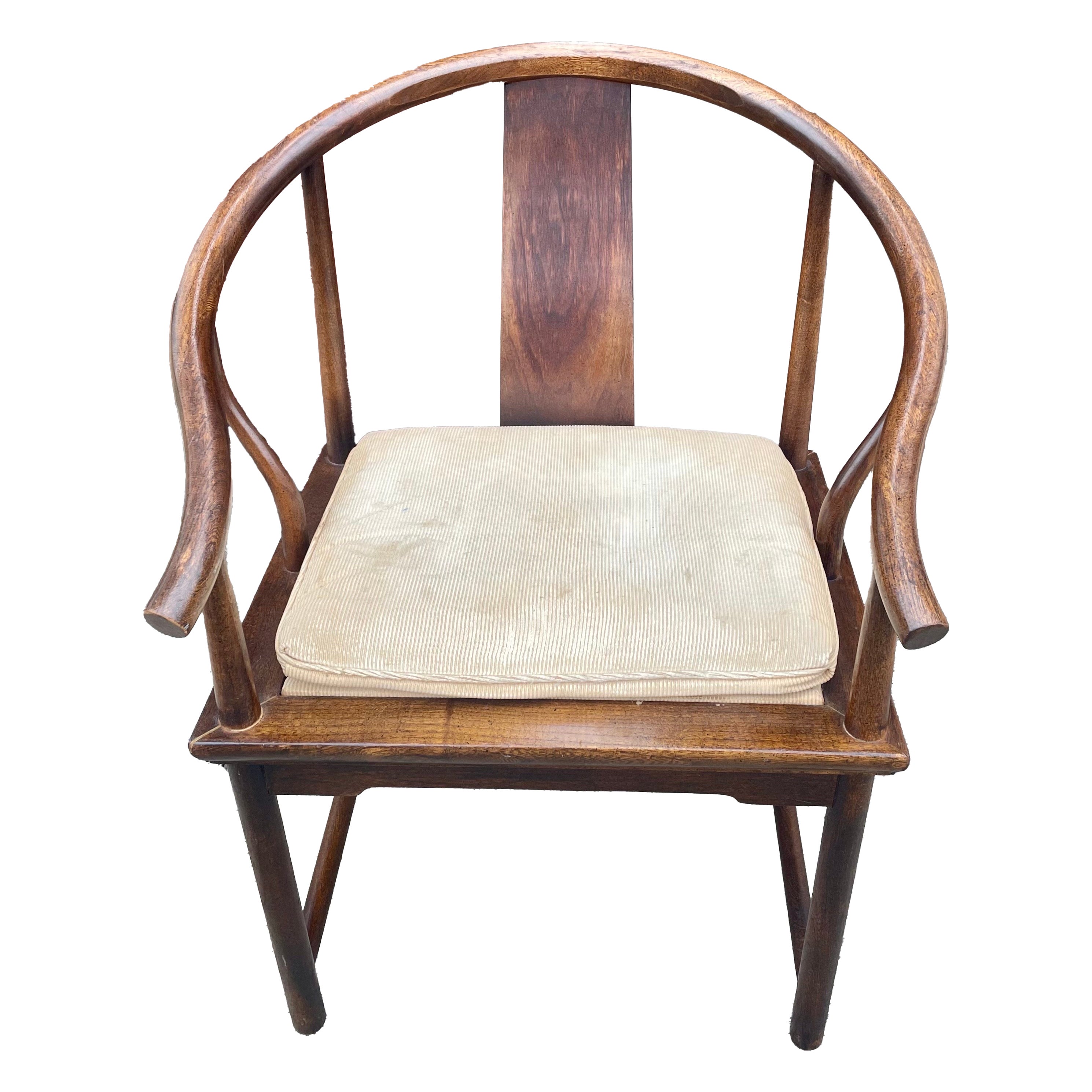 Michael Taylor for Baker Asian Inspired Horseshoe Back Single Chair For Sale