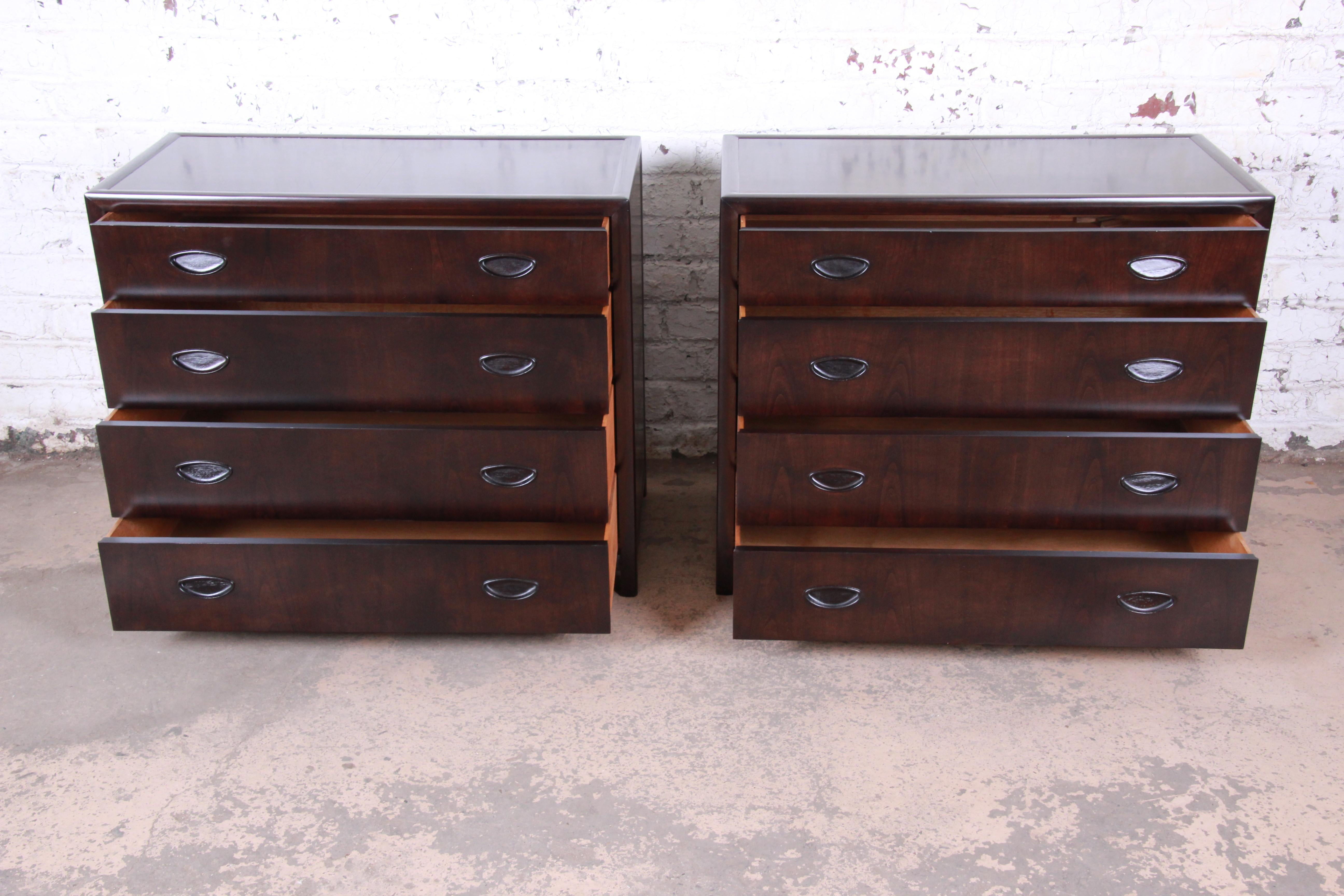 Mid-20th Century Michael Taylor for Baker Bachelor Chests or Large Nightstands, Newly Restored