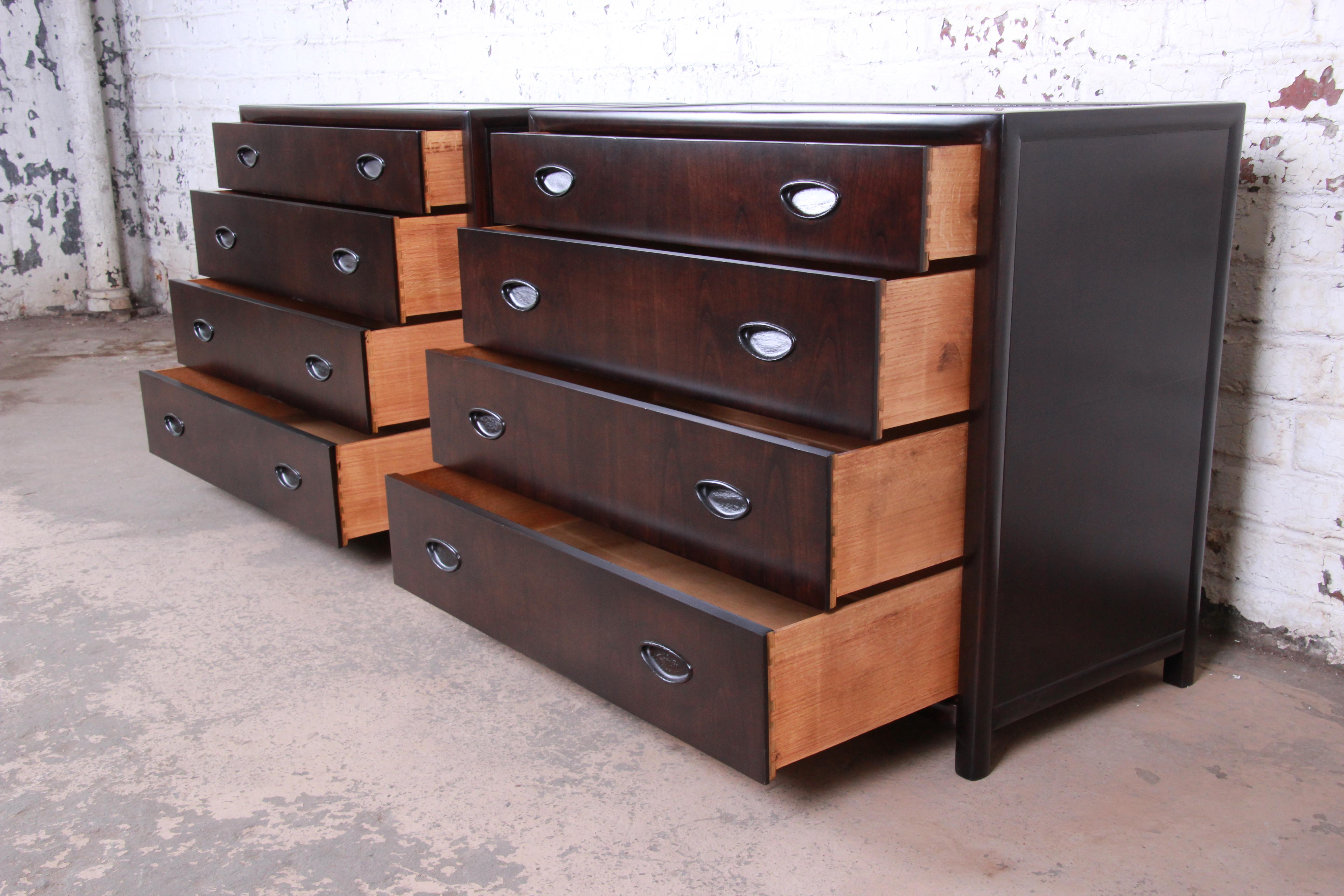 Cherry Michael Taylor for Baker Bachelor Chests or Large Nightstands, Newly Restored