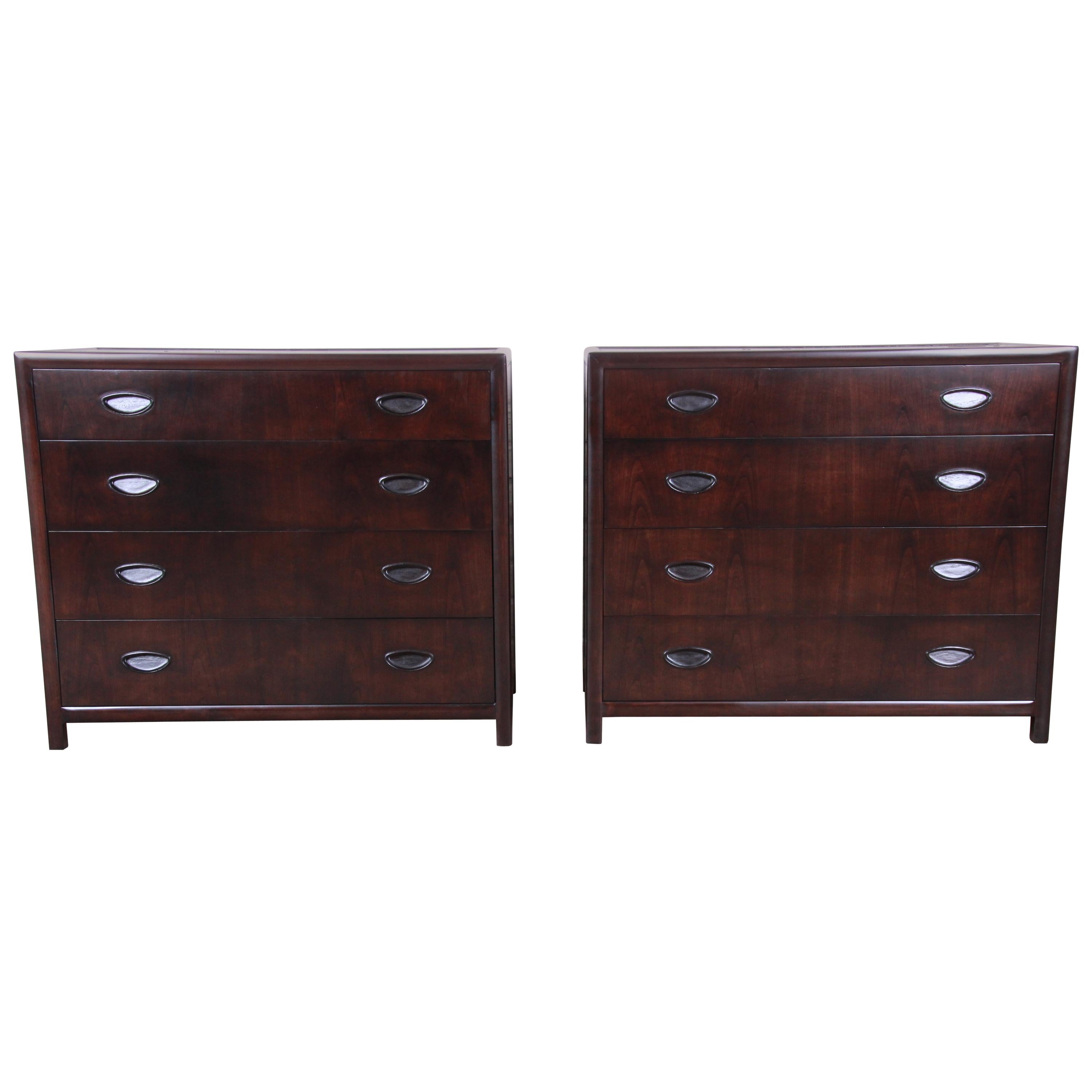Michael Taylor for Baker Bachelor Chests or Large Nightstands, Newly Restored