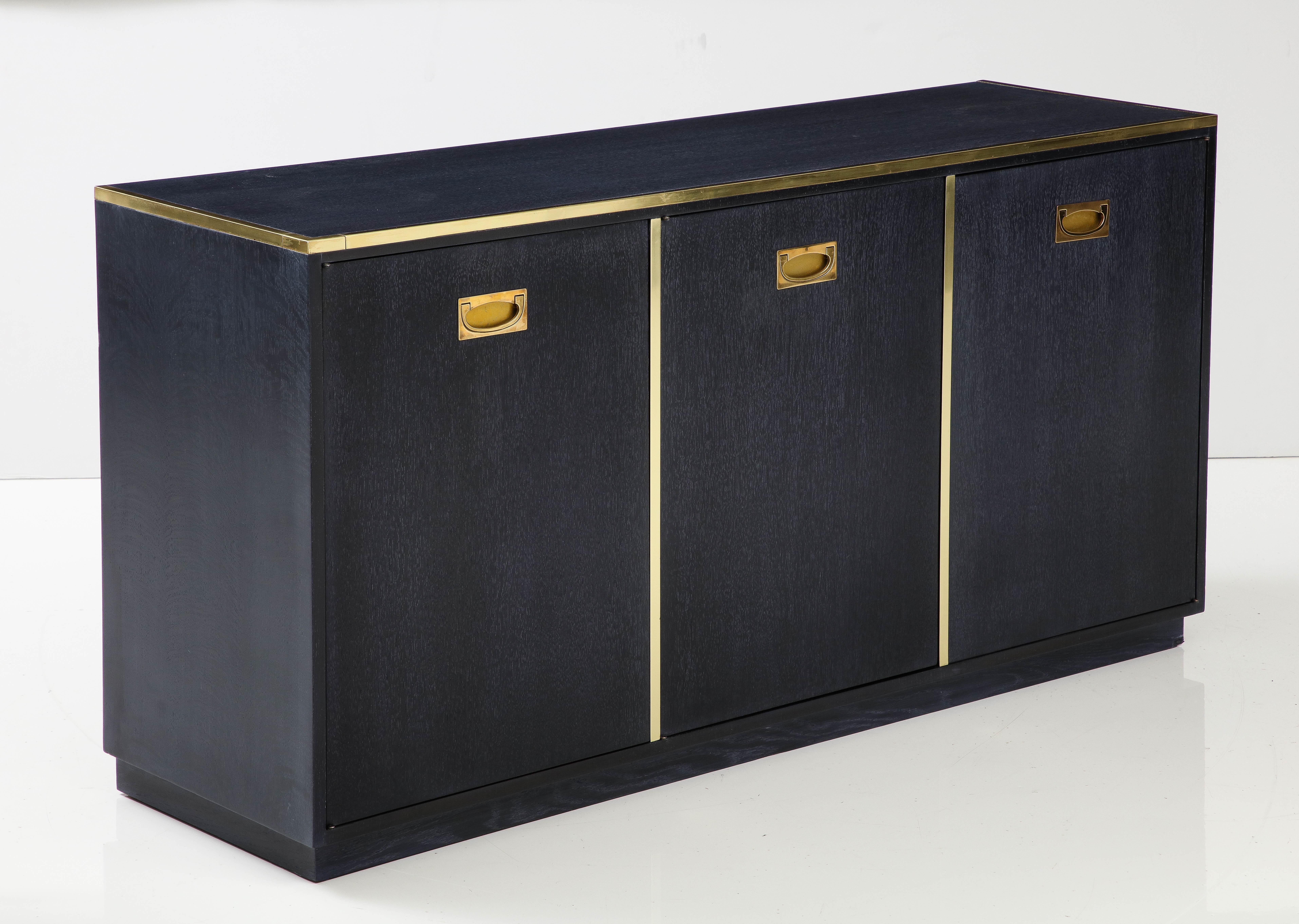 Michael Taylor for Baker Brass and Cerused Oak Modern Credenza 6