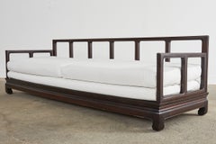 Michael Taylor for Baker Style Carved Hardwood Sofa