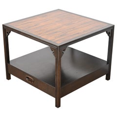 Table de cocktail ou table d'appoint en bois de rose de style chinoiserie Michael Taylor pour Baker