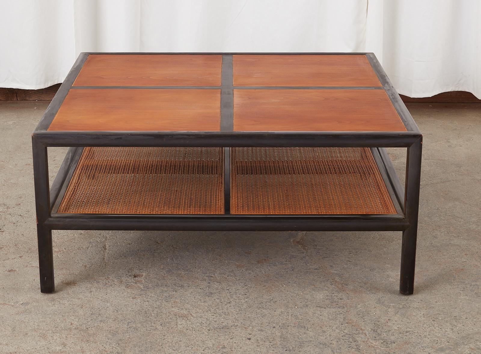 Mid-Century Modern Michael Taylor for Baker Ebonized Two-Tier Cocktail Table