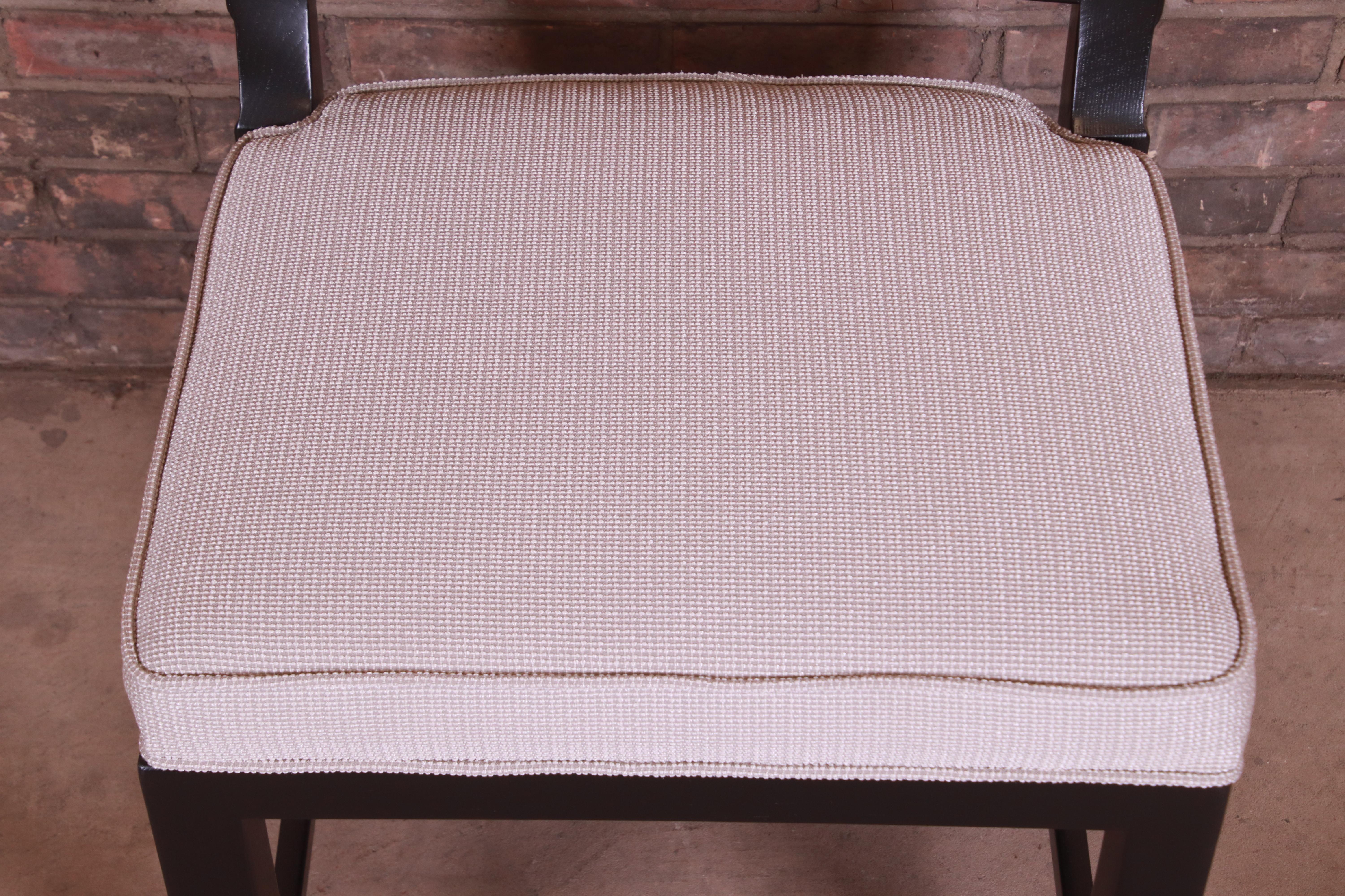 Michael Taylor for Baker Ebonized Walnut and Cane Dining Chairs, Fully Restored 9