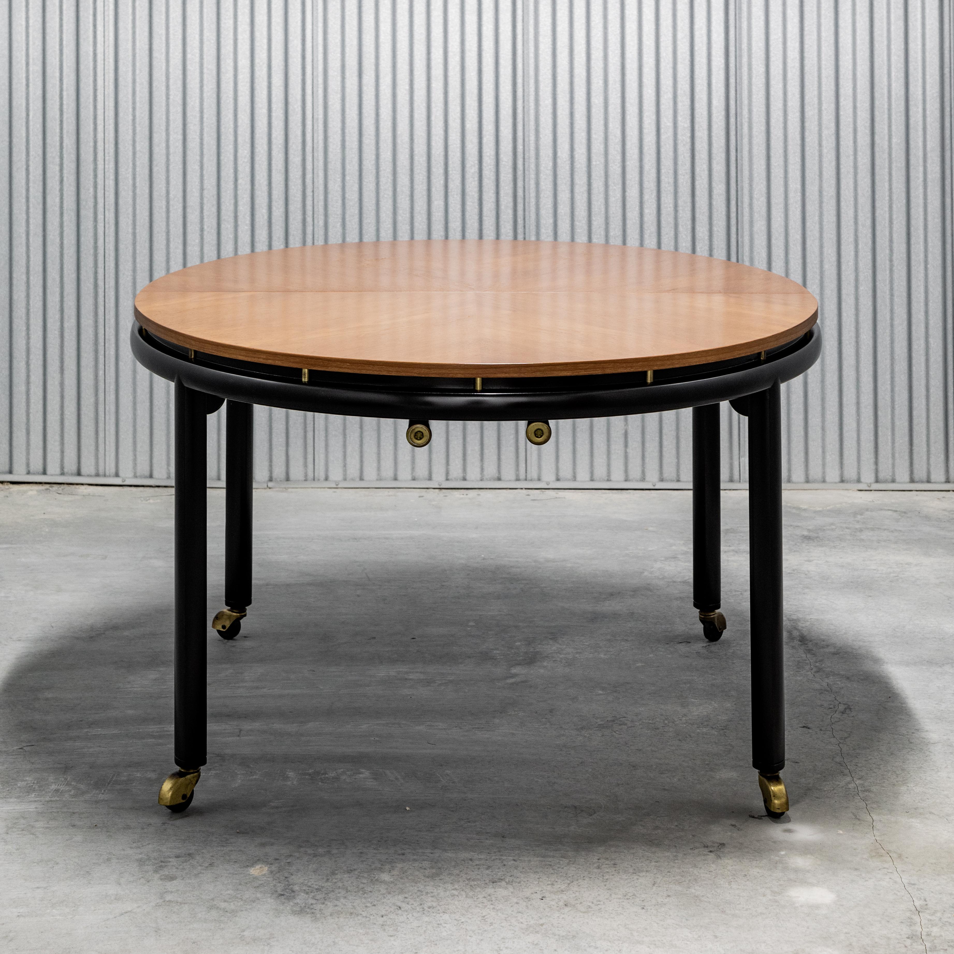 Michael Taylor for Baker  Elliptical Extension Dining Table In Good Condition For Sale In West Hollywood, CA