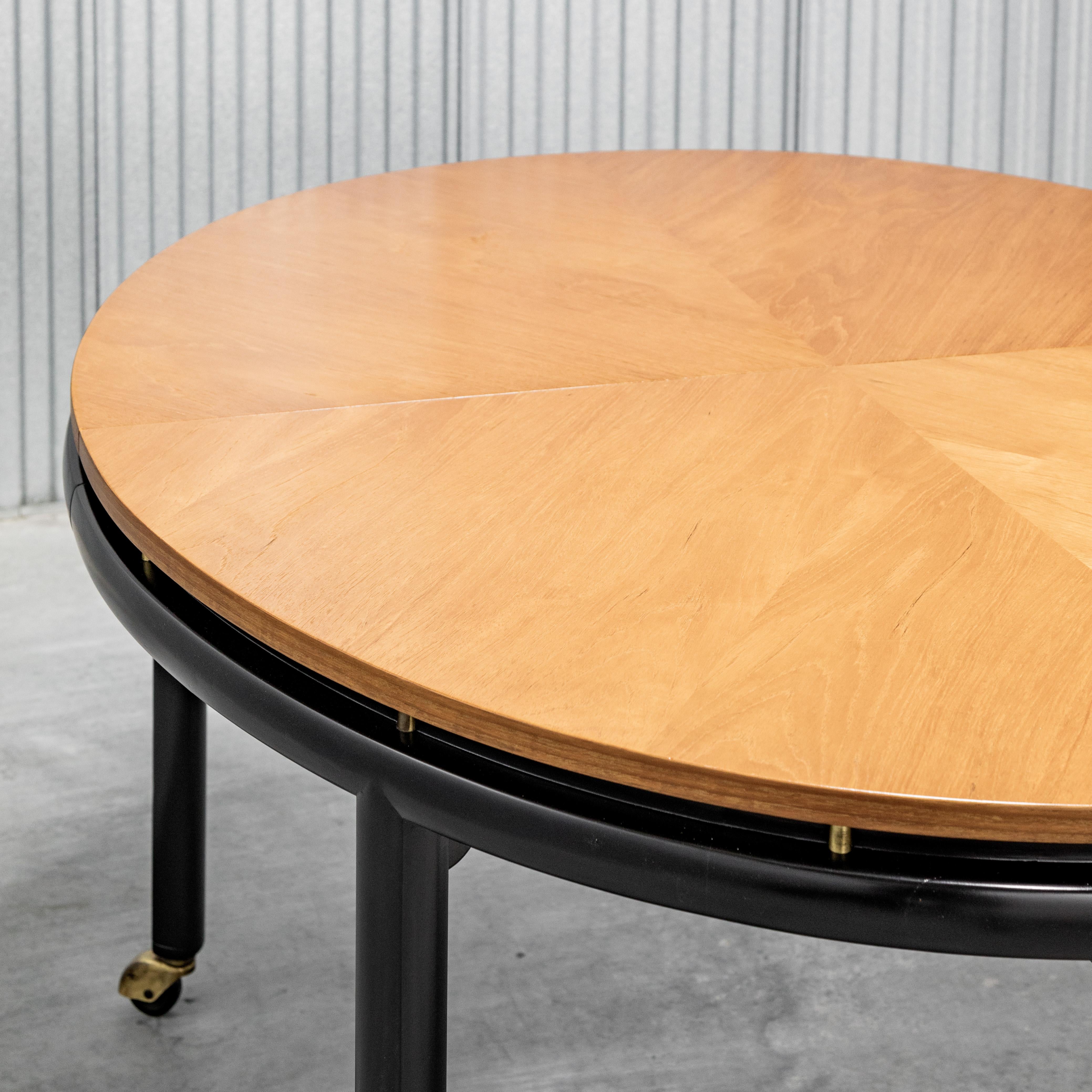 Brass Michael Taylor for Baker  Elliptical Extension Dining Table For Sale