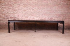 Michael Taylor for Baker Far East Black Lacquered Dining Table, Newly Refinished