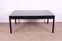 Michael Taylor for Baker Far East Black Lacquered Dining Table, Newly Refinished