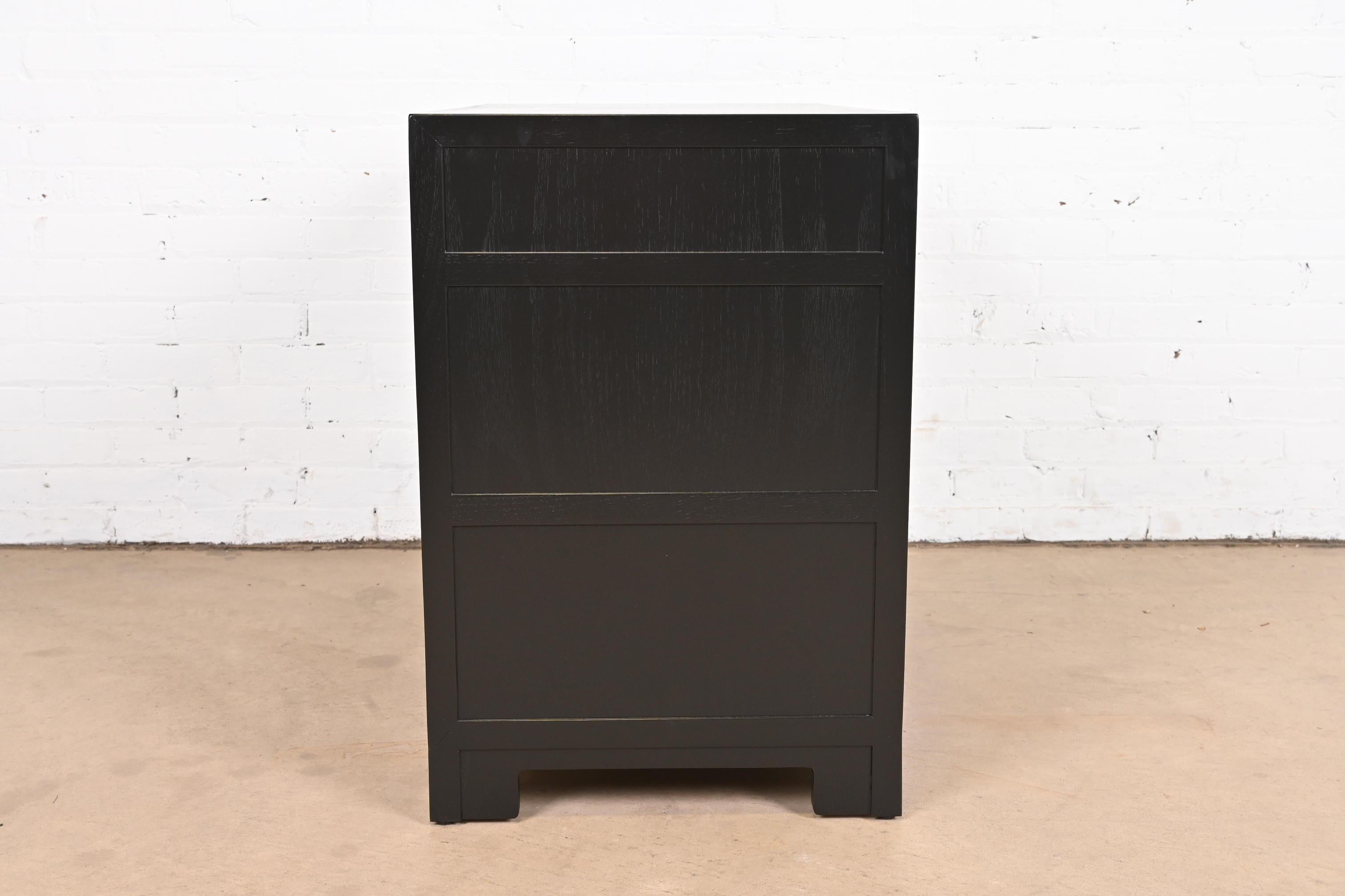 Michael Taylor for Baker Far East Black Lacquered Dresser Chest, Refinished For Sale 5