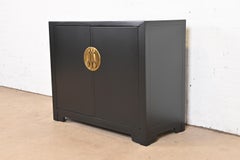 Michael Taylor for Baker Far East Collection Black Lacquered Bar Cabinet