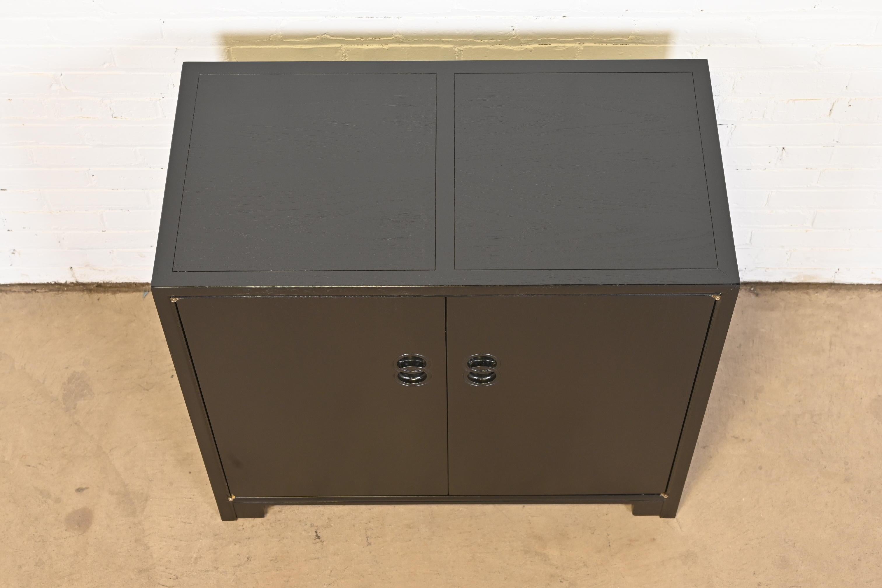 Michael Taylor for Baker Far East Collection Black Lacquered Chest of Drawers For Sale 5