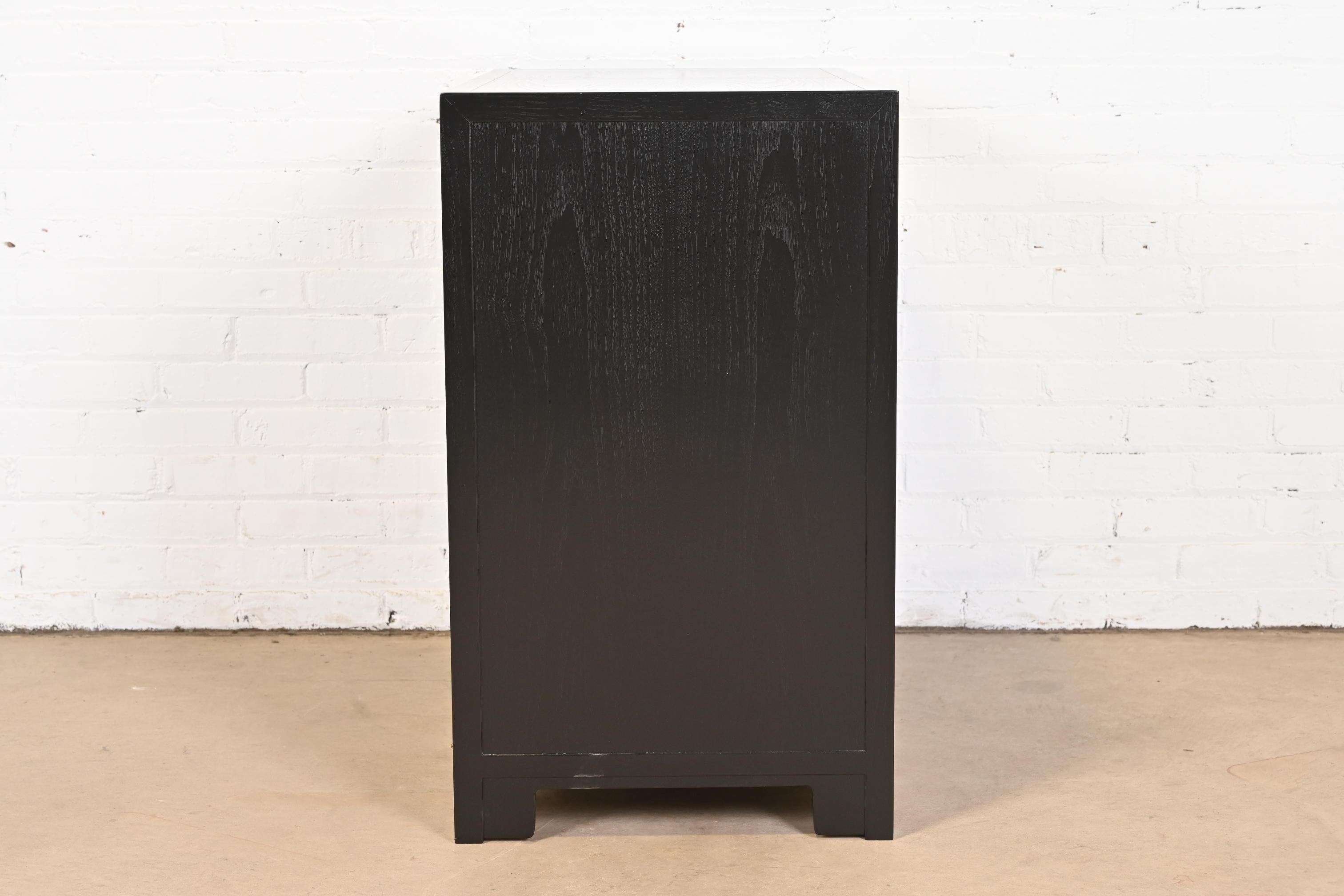 Michael Taylor for Baker Far East Collection Black Lacquered Chest of Drawers For Sale 6