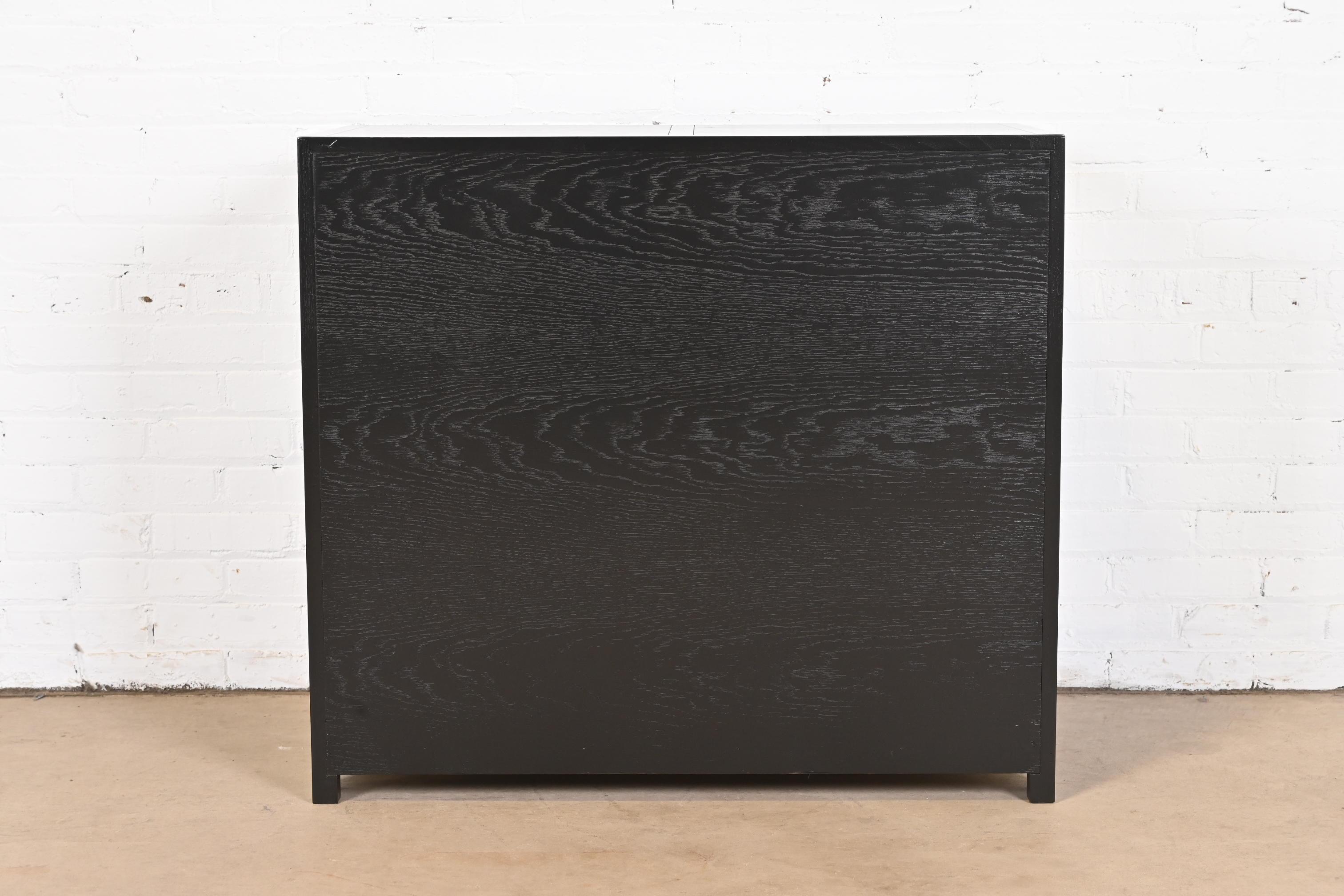 Michael Taylor for Baker Far East Collection Black Lacquered Chest of Drawers For Sale 7