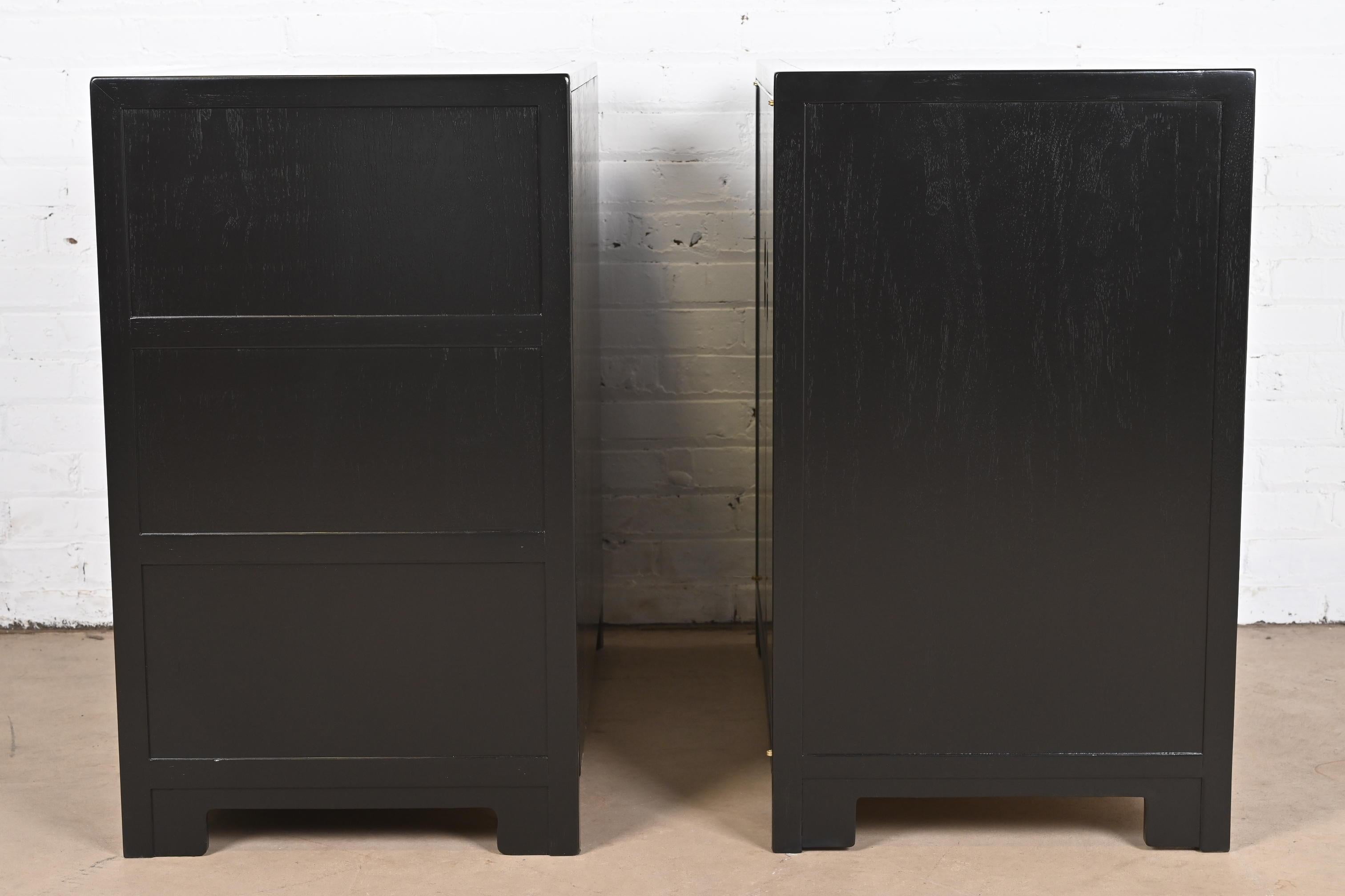 Michael Taylor for Baker Far East Collection Black Lacquered Chests of Drawers For Sale 5