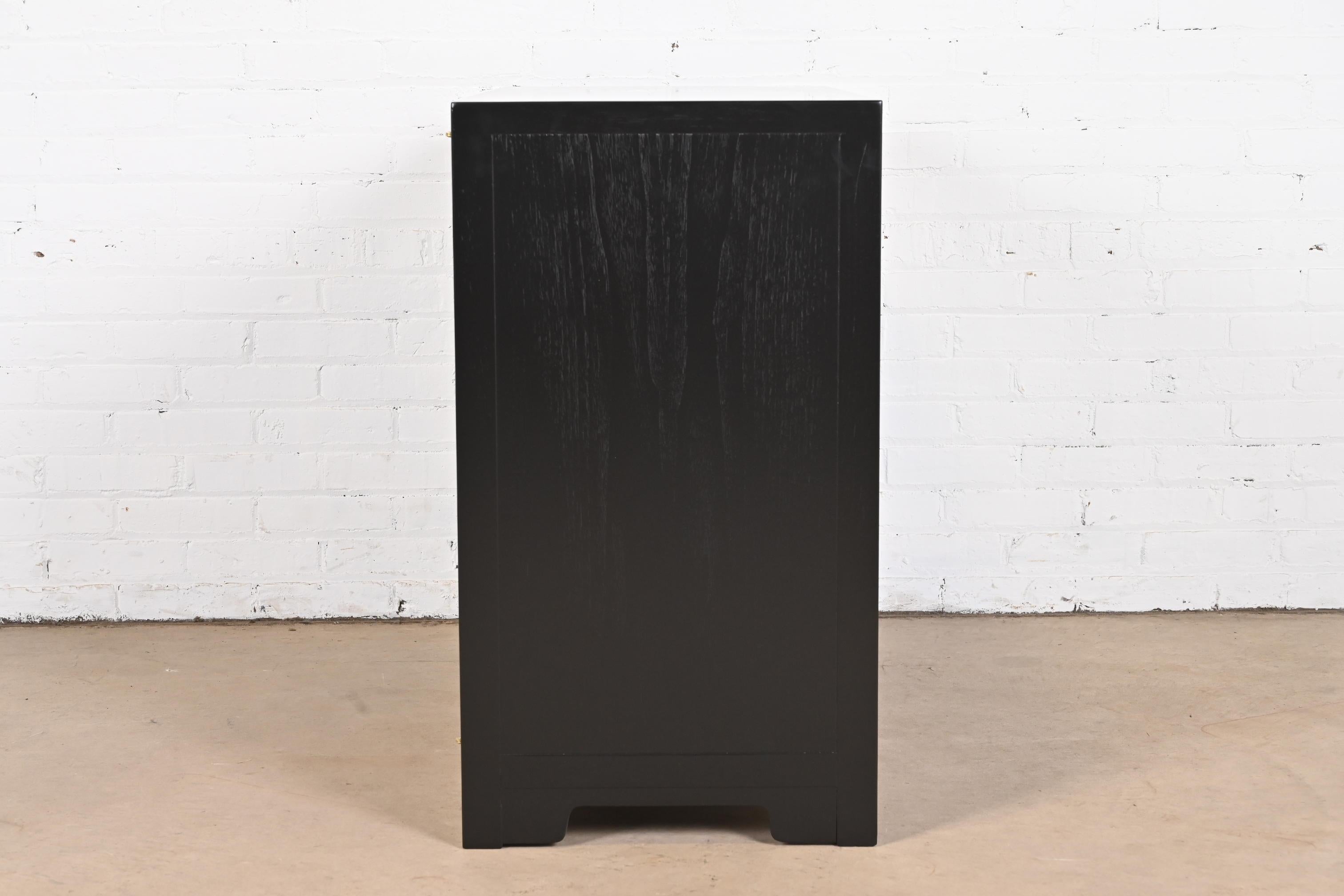 Michael Taylor for Baker Far East Collection Black Lacquered Chinoiserie Cabinet 3